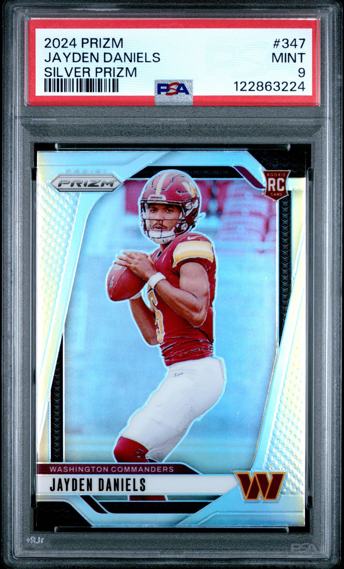 2024 Panini Prizm Jayden Daniels #347 (Silver Prizm) Mint 9 front