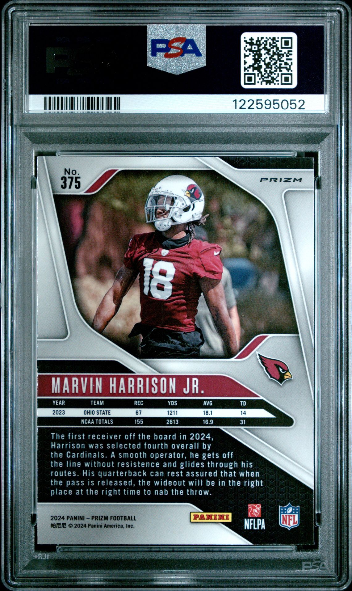 2024 Panini Prizm Marvin Harrison Jr. #375 (No Huddle) Mint 9 back