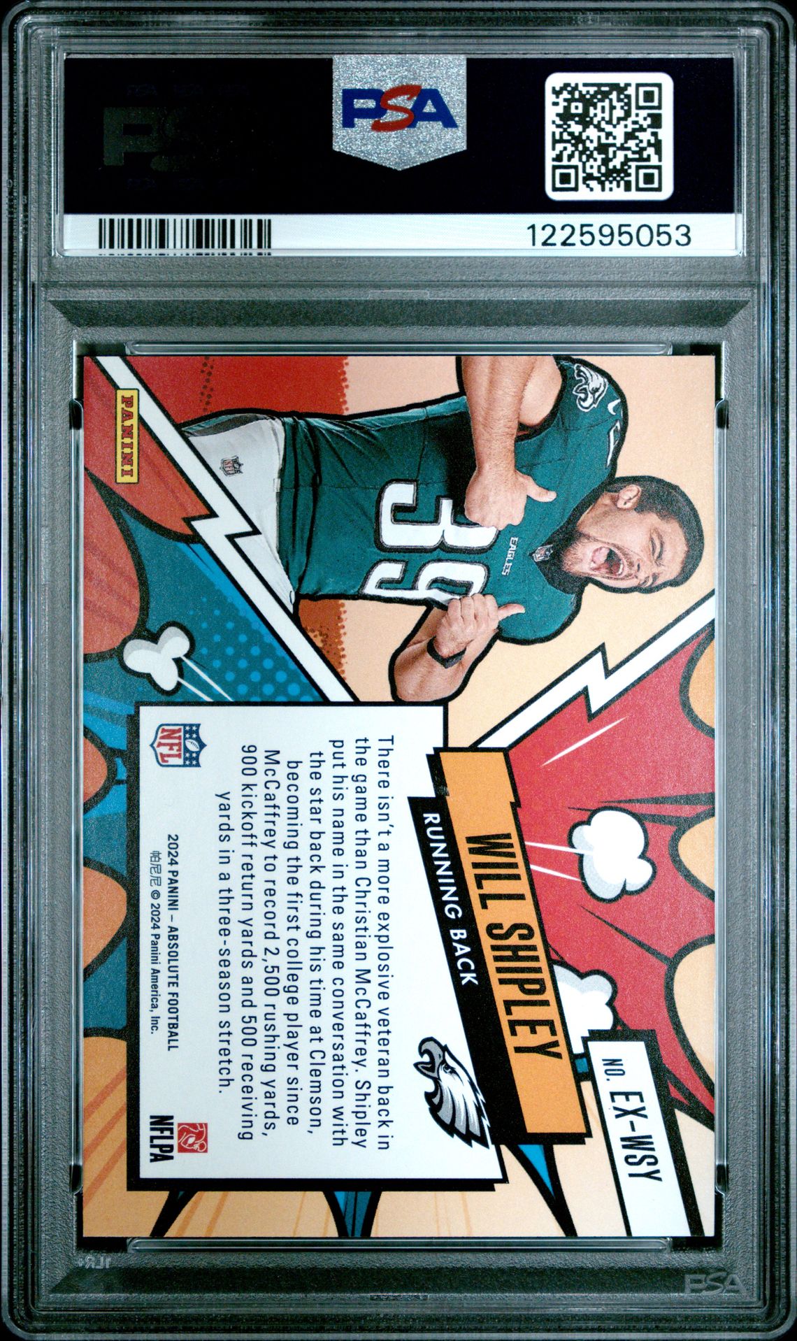 2024 Panini Absolute Explosive Will Shipley #Exwsy Mint 9 back