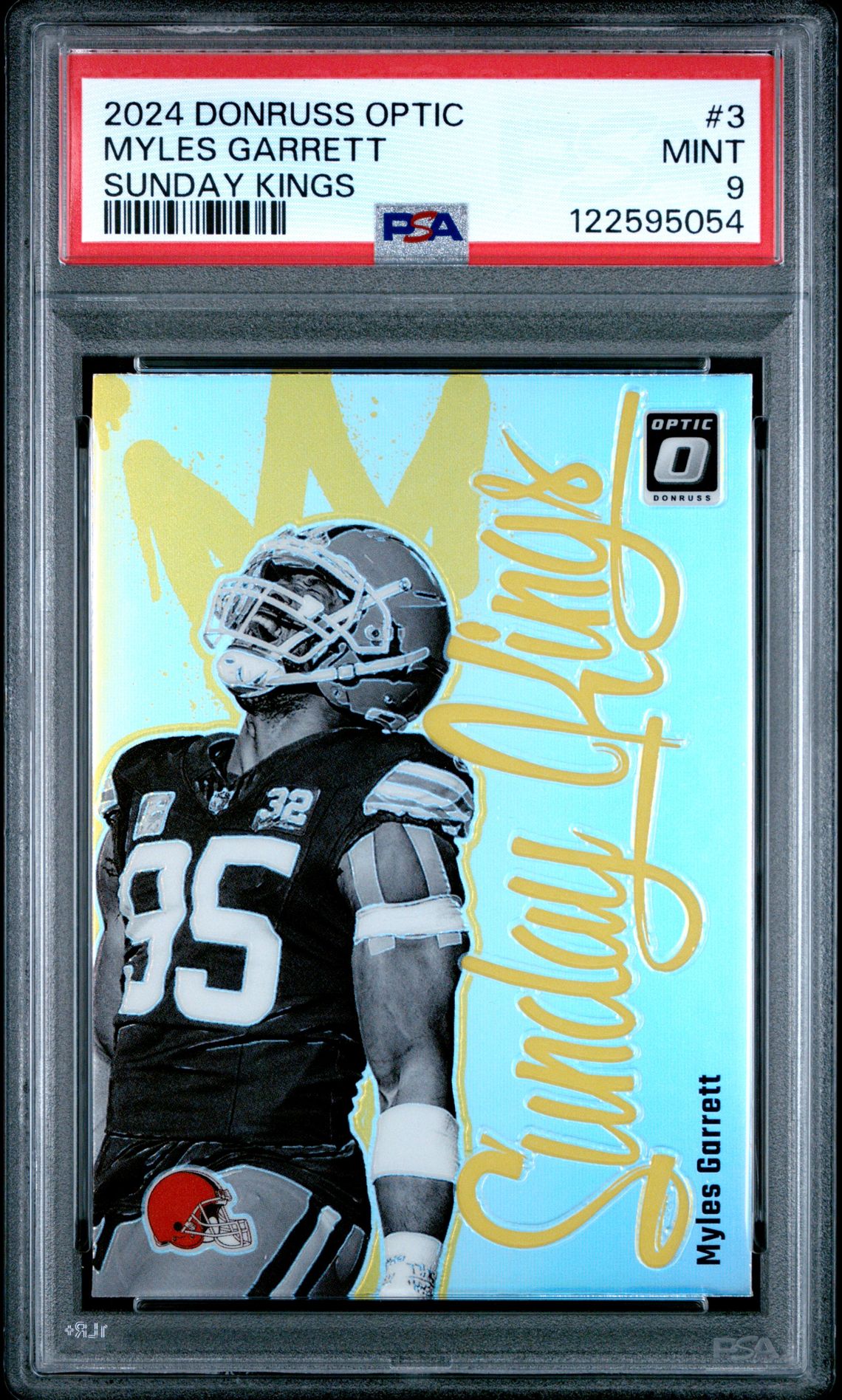 2024 Panini Donruss Optic Sunday Kings Myles Garrett #3 Mint 9 front