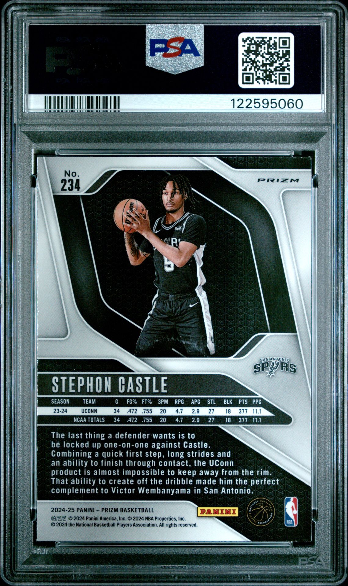 2024 Panini Prizm Stephon Castle #234 (Silver Prizm) Nm-Mt 8 back