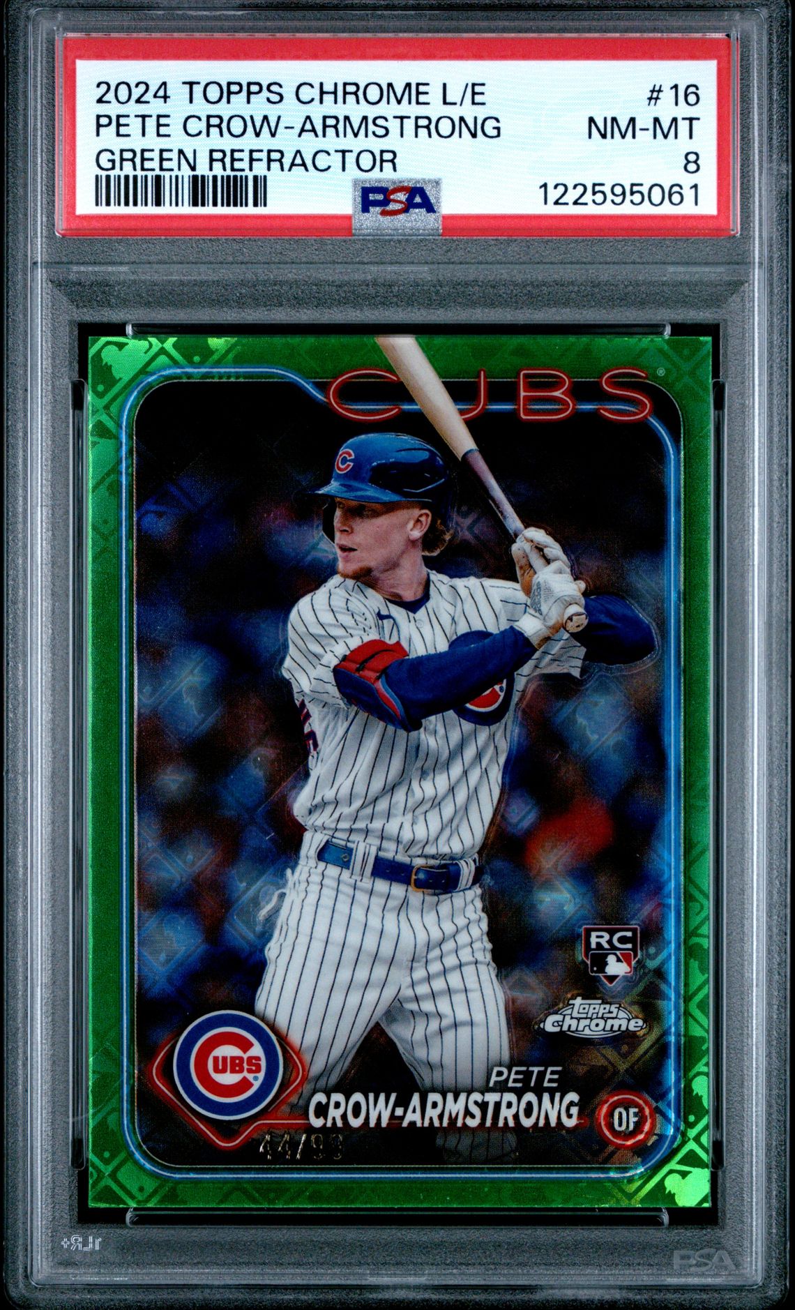 2024 Topps Chrome Logofractor Edition Pete Crow-Armstrong #16 (Green Refractor) Nm-Mt 8 front