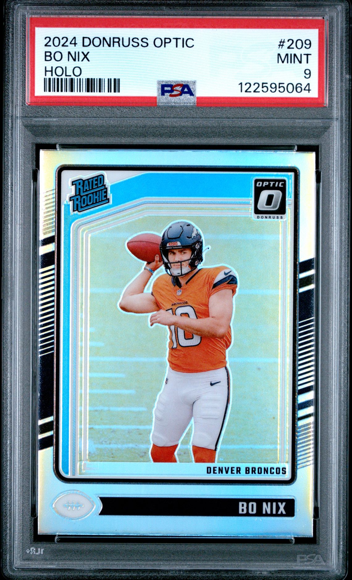 2024 Panini Donruss Optic Bo Nix #209 (Holo) Mint 9 front