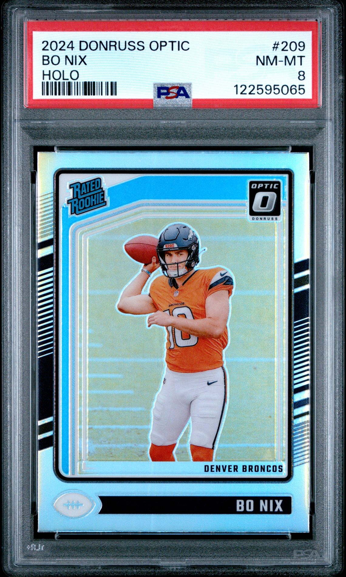 2024 Panini Donruss Optic Bo Nix #209 (Holo) Nm-Mt 8 front