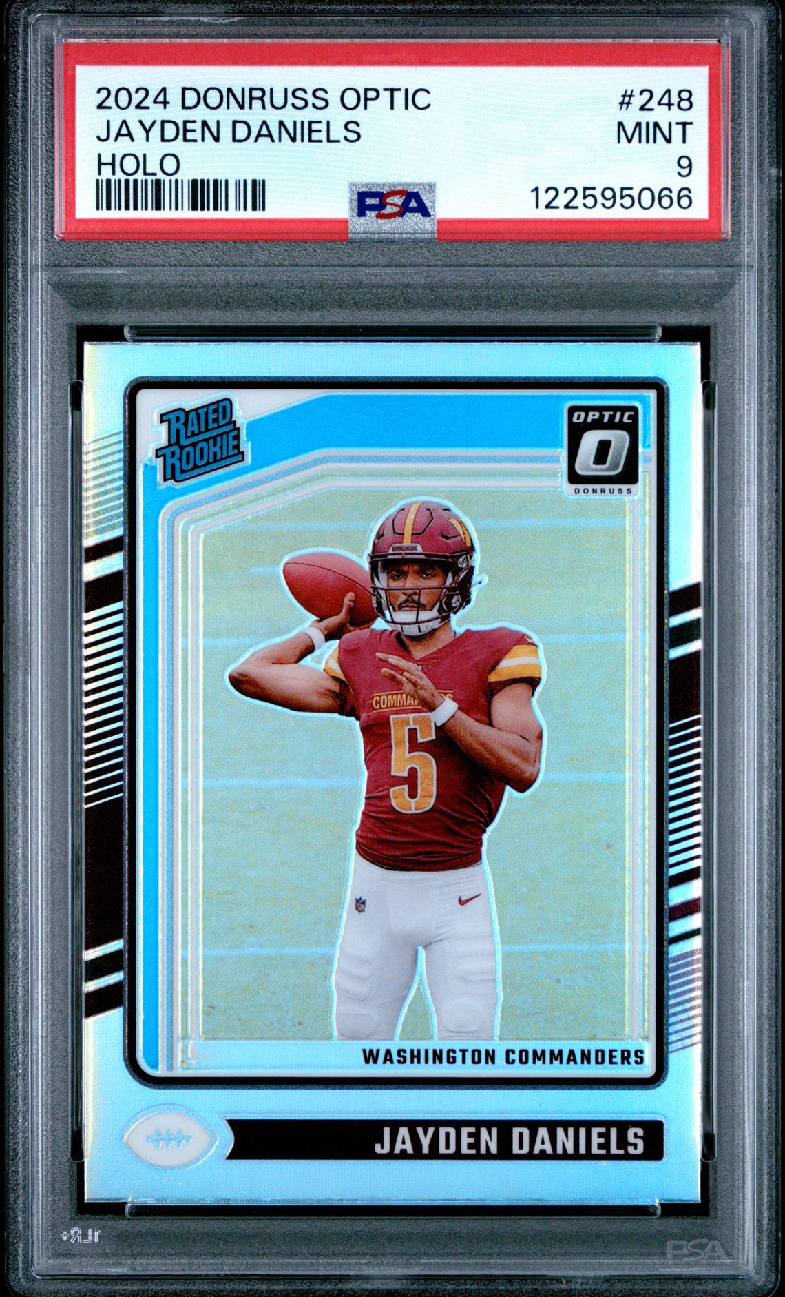 2024 Panini Donruss Optic Jayden Daniels #248 (Holo) Mint 9 front