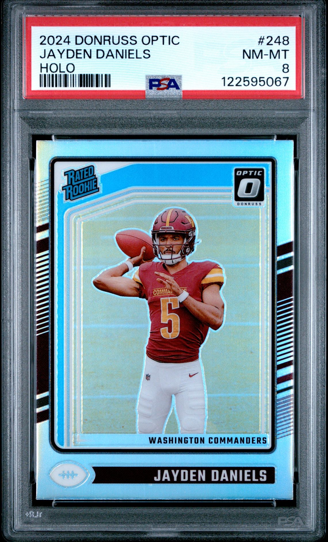 2024 Panini Donruss Optic Jayden Daniels #248 (Holo) Nm-Mt 8 front