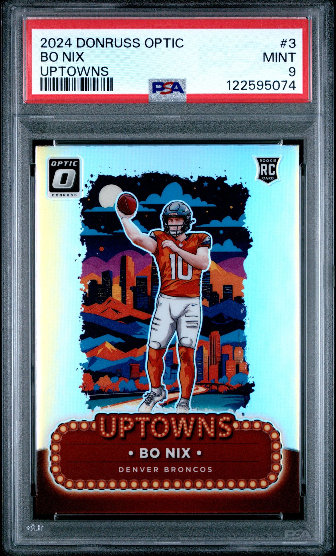 2024 Panini Donruss Optic Uptowns Bo Nix #3 Mint 9 front