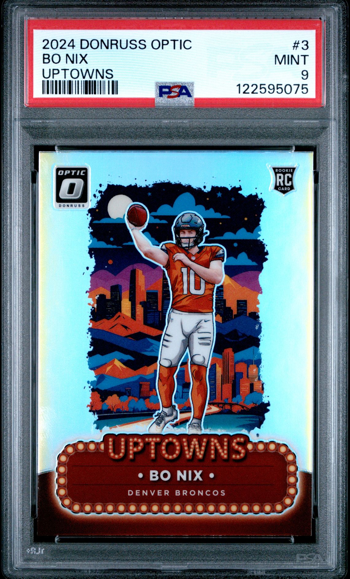 2024 Panini Donruss Optic Uptowns Bo Nix #3 Mint 9 front