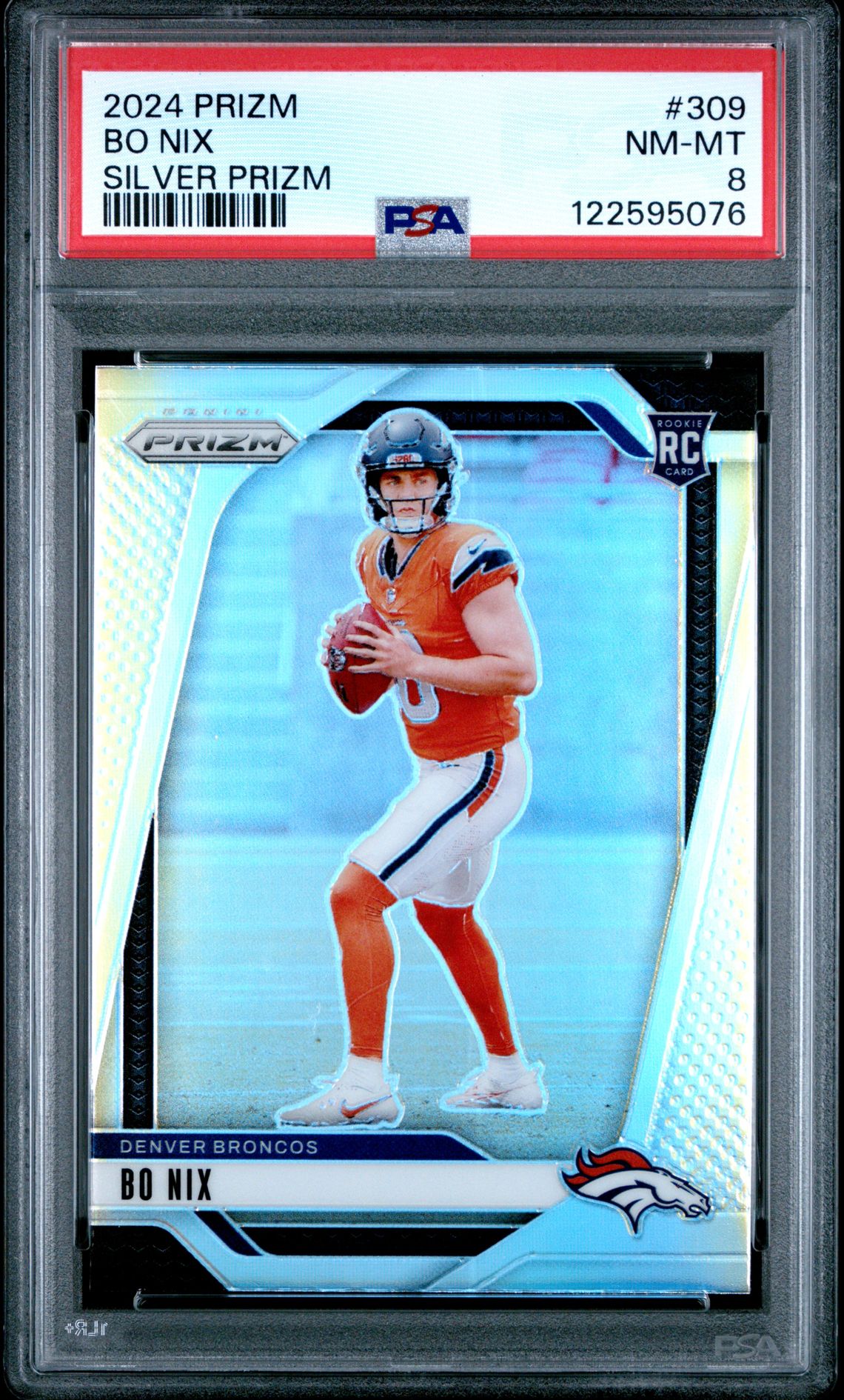2024 Panini Prizm Bo Nix #309 (Silver Prizm) Nm-Mt 8 front