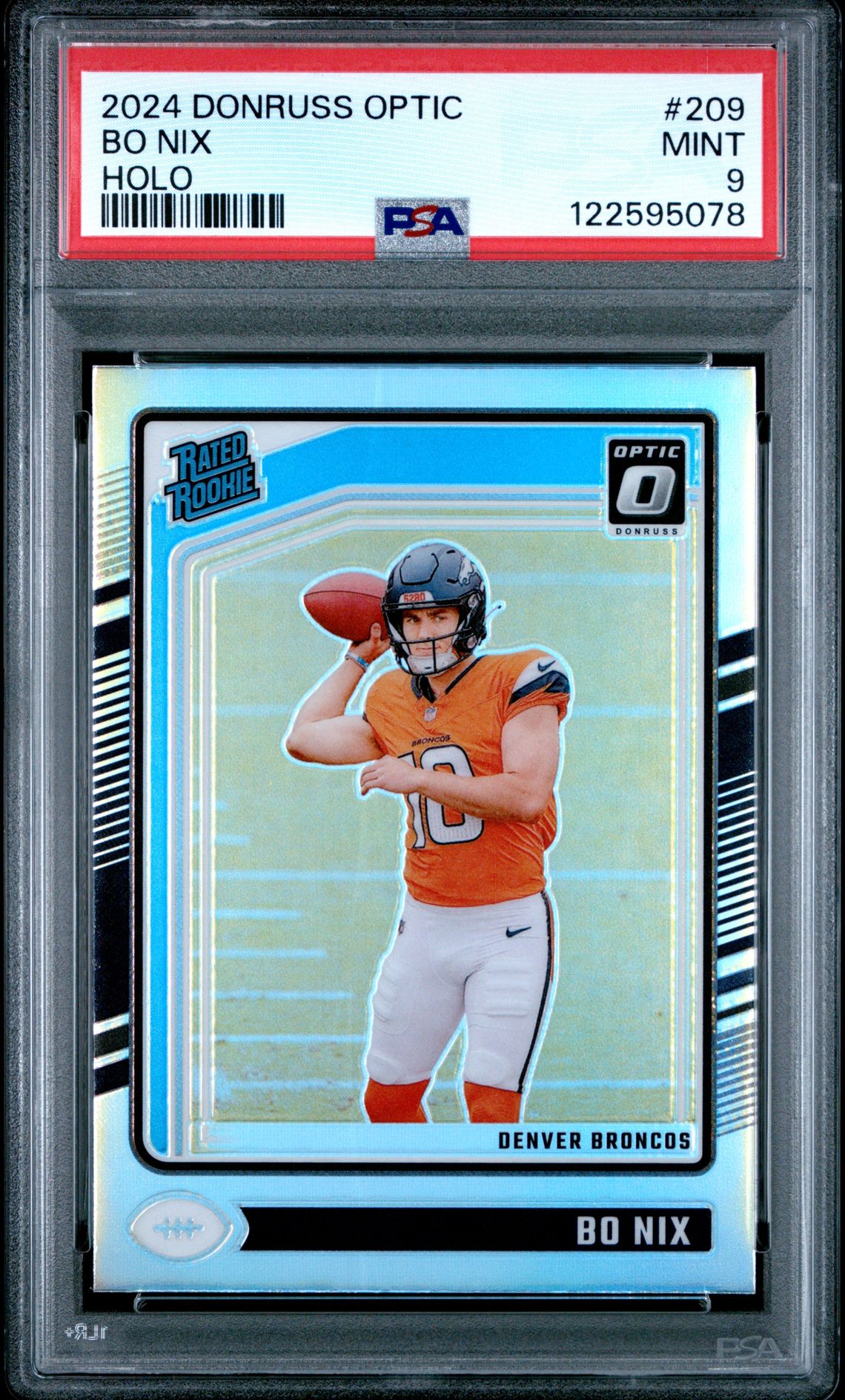 2024 Panini Donruss Optic Bo Nix #209 (Holo) Mint 9 front