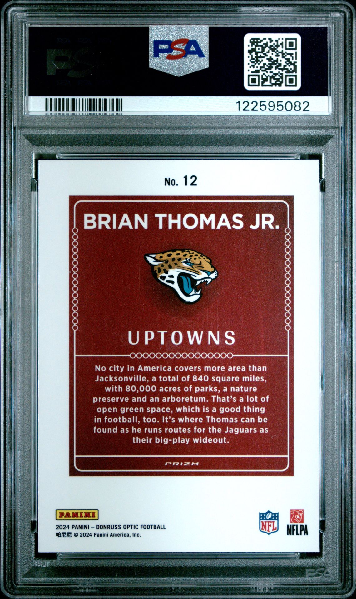 2024 Panini Donruss Optic Uptowns Brian Thomas Jr. #12 Mint 9 back