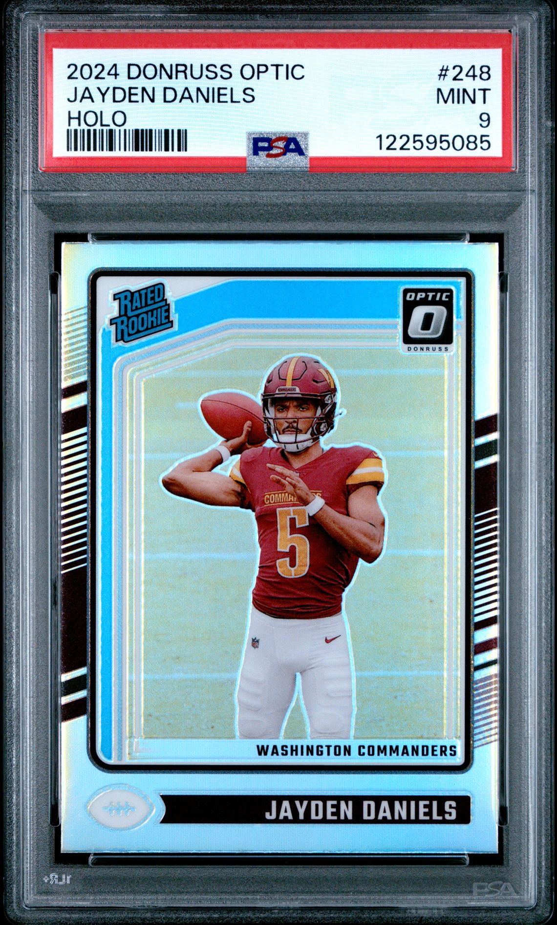 2024 Panini Donruss Optic Jayden Daniels #248 (Holo) Mint 9 front