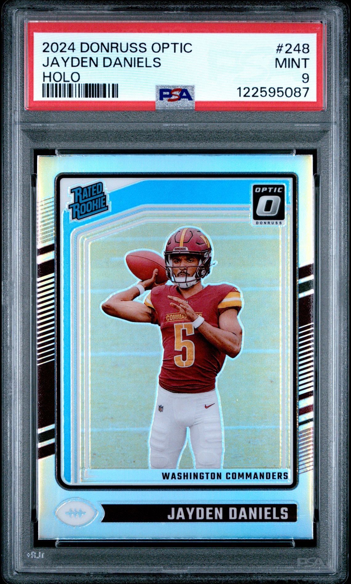 2024 Panini Donruss Optic Jayden Daniels #248 (Holo) Mint 9 front