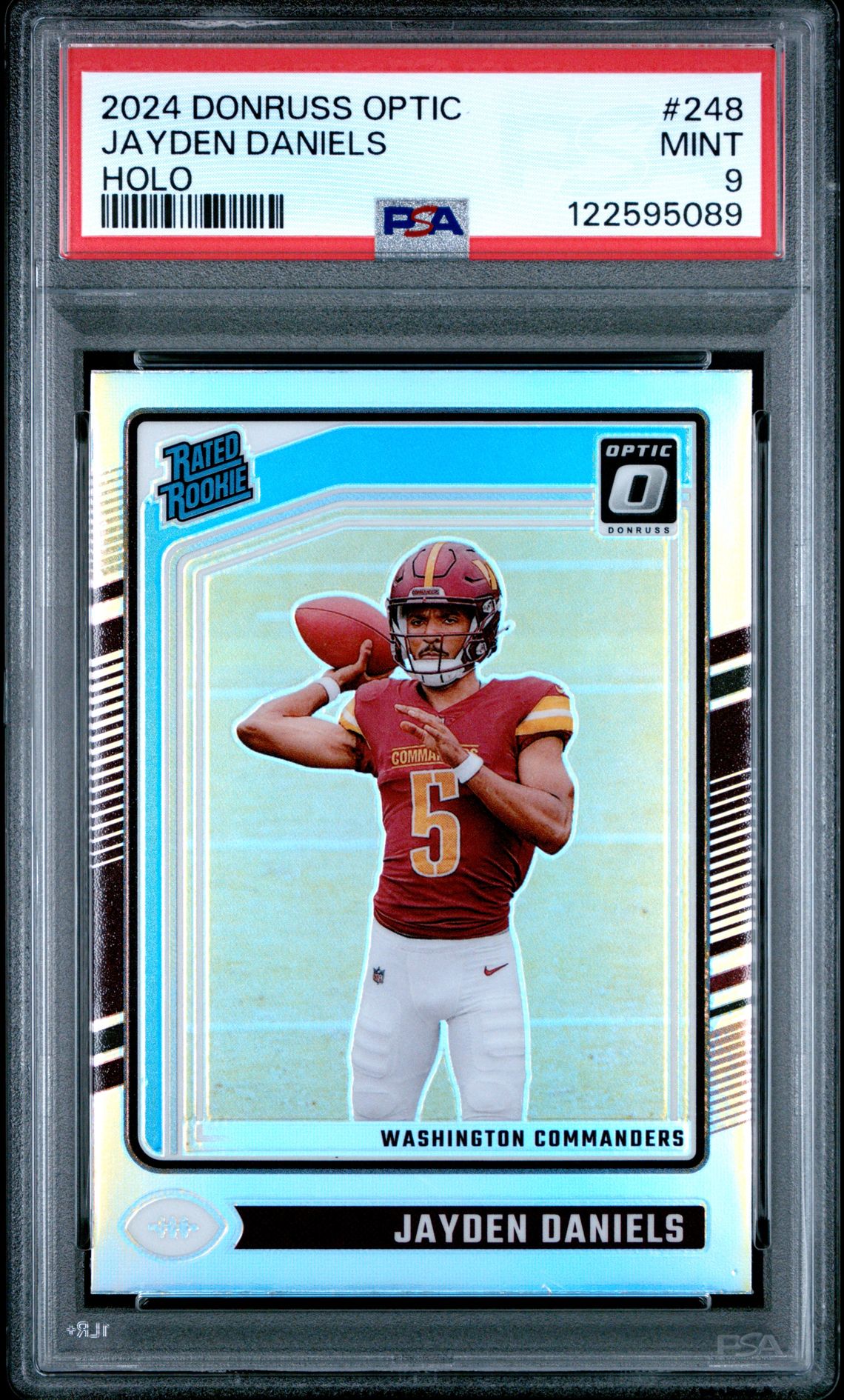 2024 Panini Donruss Optic Jayden Daniels #248 (Holo) Mint 9 front