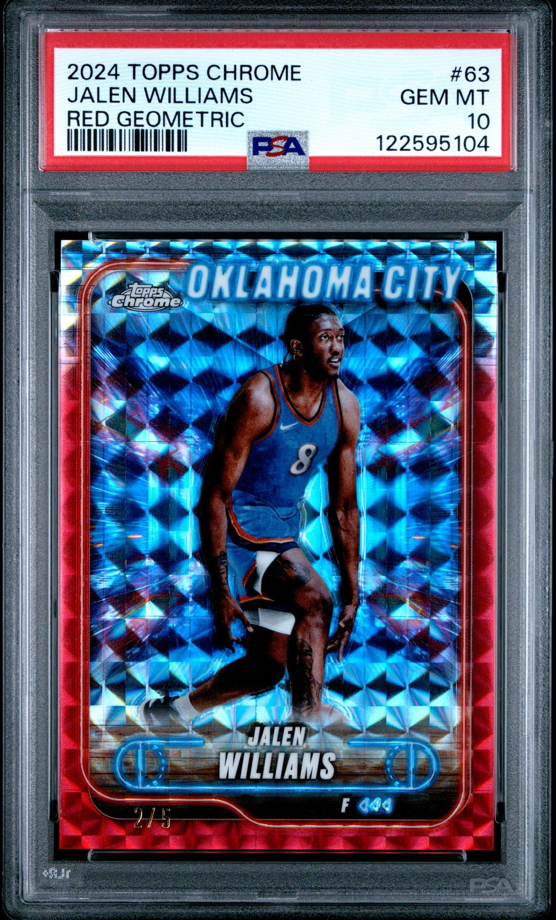 2024 Topps Chrome Jalen Williams #63 (Red Geometric) Gem Mt 10 front