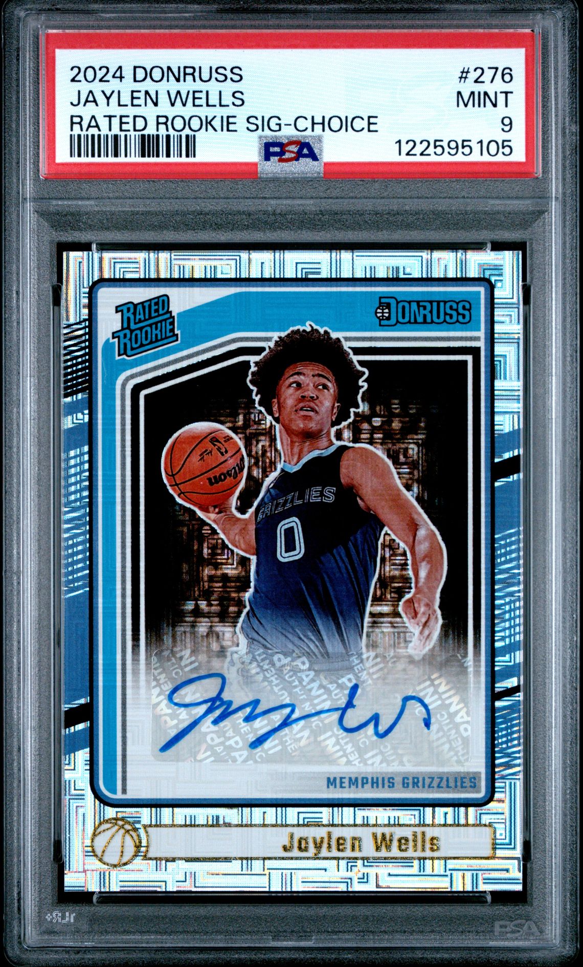 2024 Panini Donruss Jaylen Wells #276 (Rated Rookie Sig-Choice) Mint 9 front