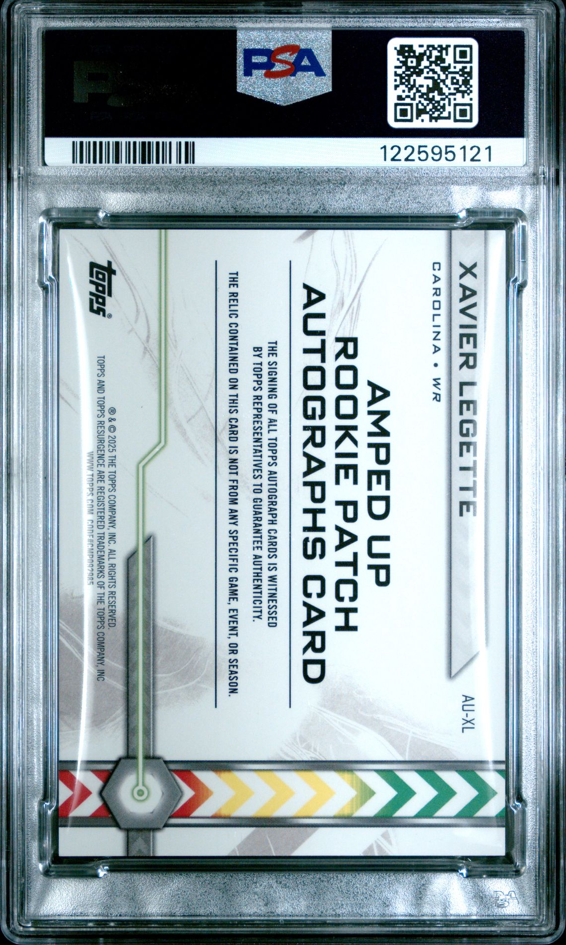 2024 Topps Resurgence Amped Up Rookie Patch Autographs Xavier Legette #Auxl Mint 9 back