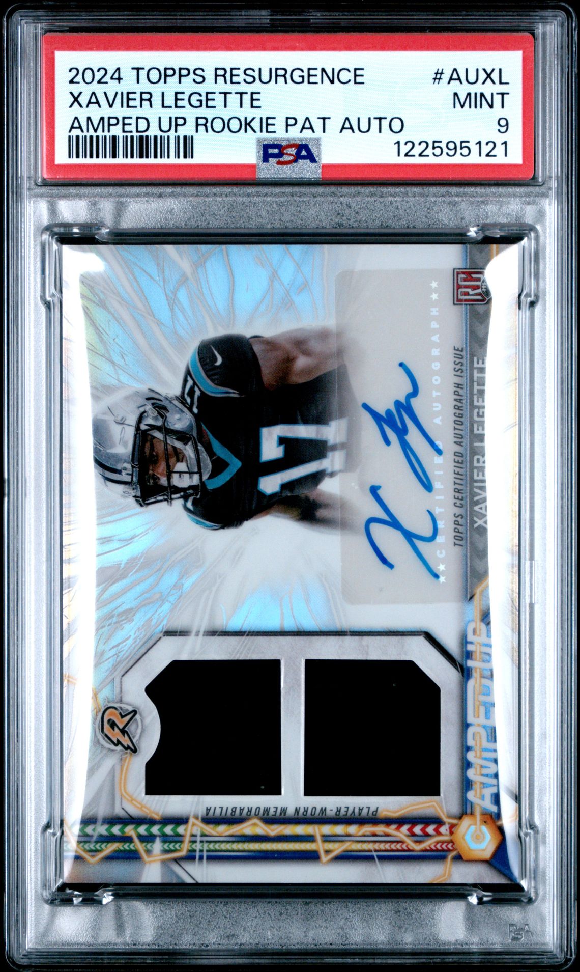 2024 Topps Resurgence Amped Up Rookie Patch Autographs Xavier Legette #Auxl Mint 9 front