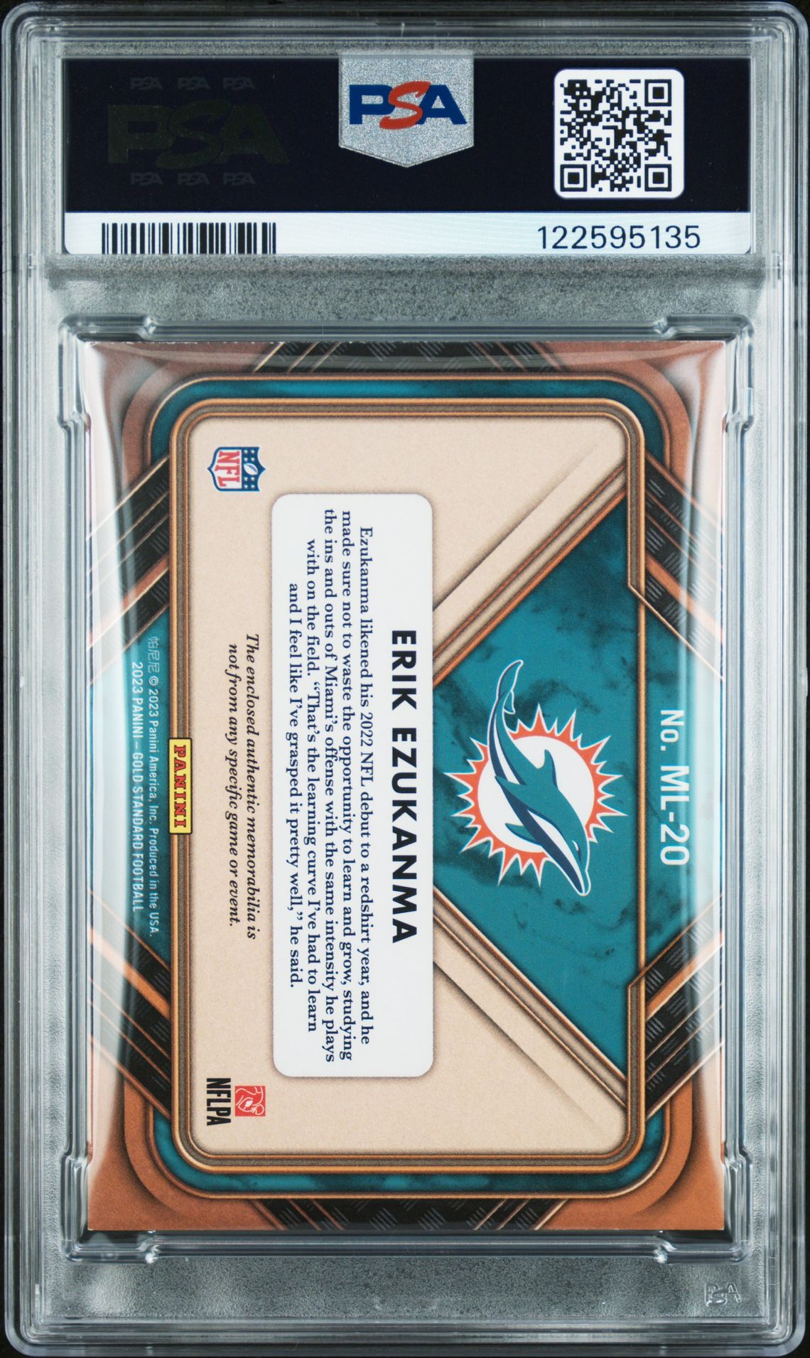 2023 Panini Gold Standard Mother Lode Erik Ezukanma #Ml20 Ex 5 back