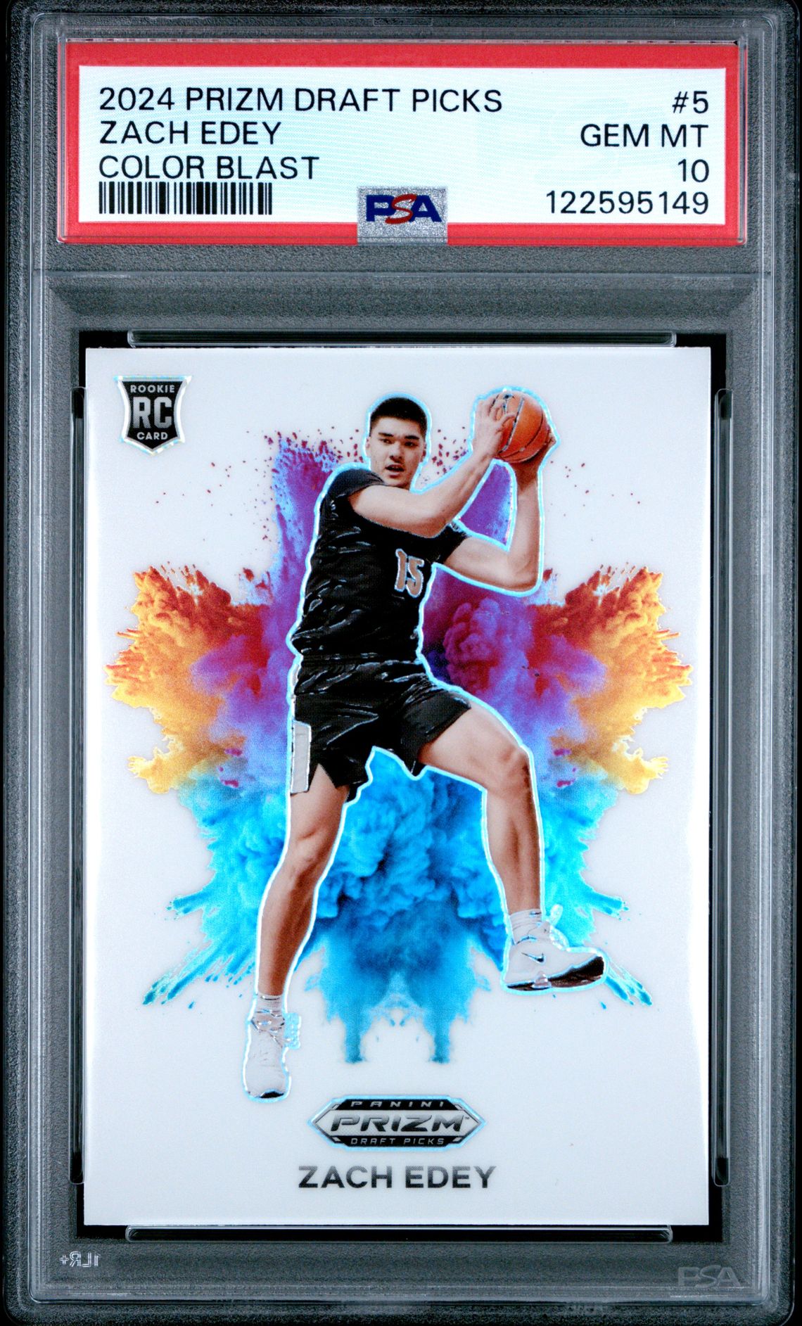 2024 Panini Prizm Draft Picks Color Blast Zach Edey #5 Gem Mt 10 front