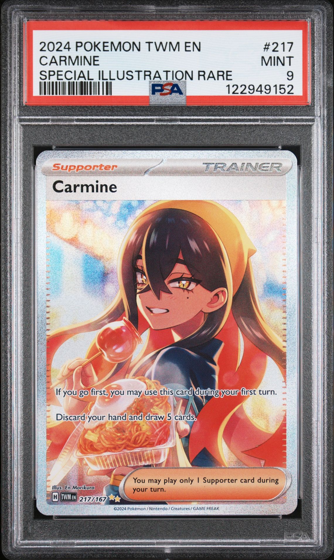 2024 Pokemon Twm En-Twilight Masquerade Carmine #217 (Special Illustration Rare) Mint 9 front