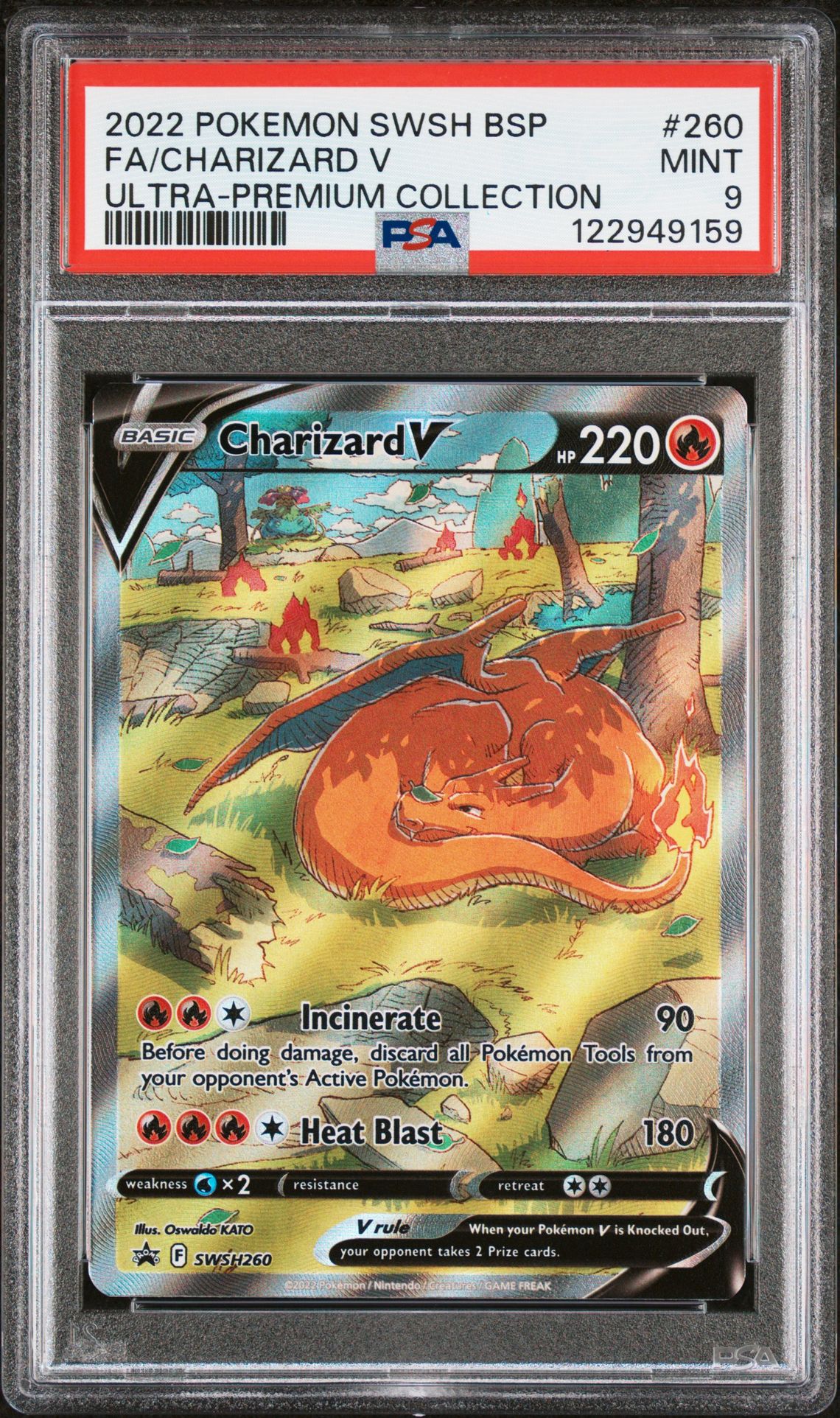 2022 Pokemon Swsh Black Star Promo Fa/Charizard V #260 (Ultra-Premium Collection) Mint 9 front