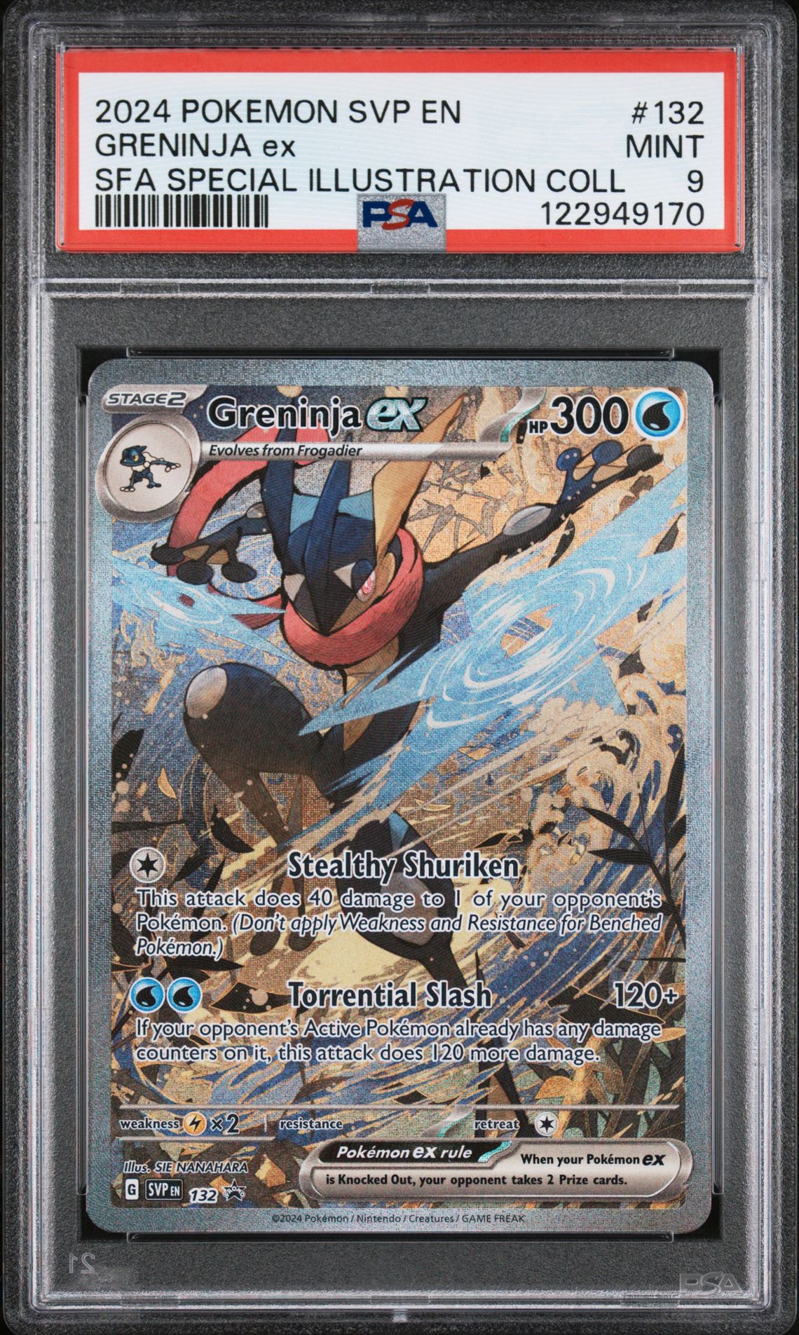 2024 Pokemon Svp En-Sv Black Star Promo Greninja Ex #132 (Sfa Special Illustration Coll) Mint 9 front