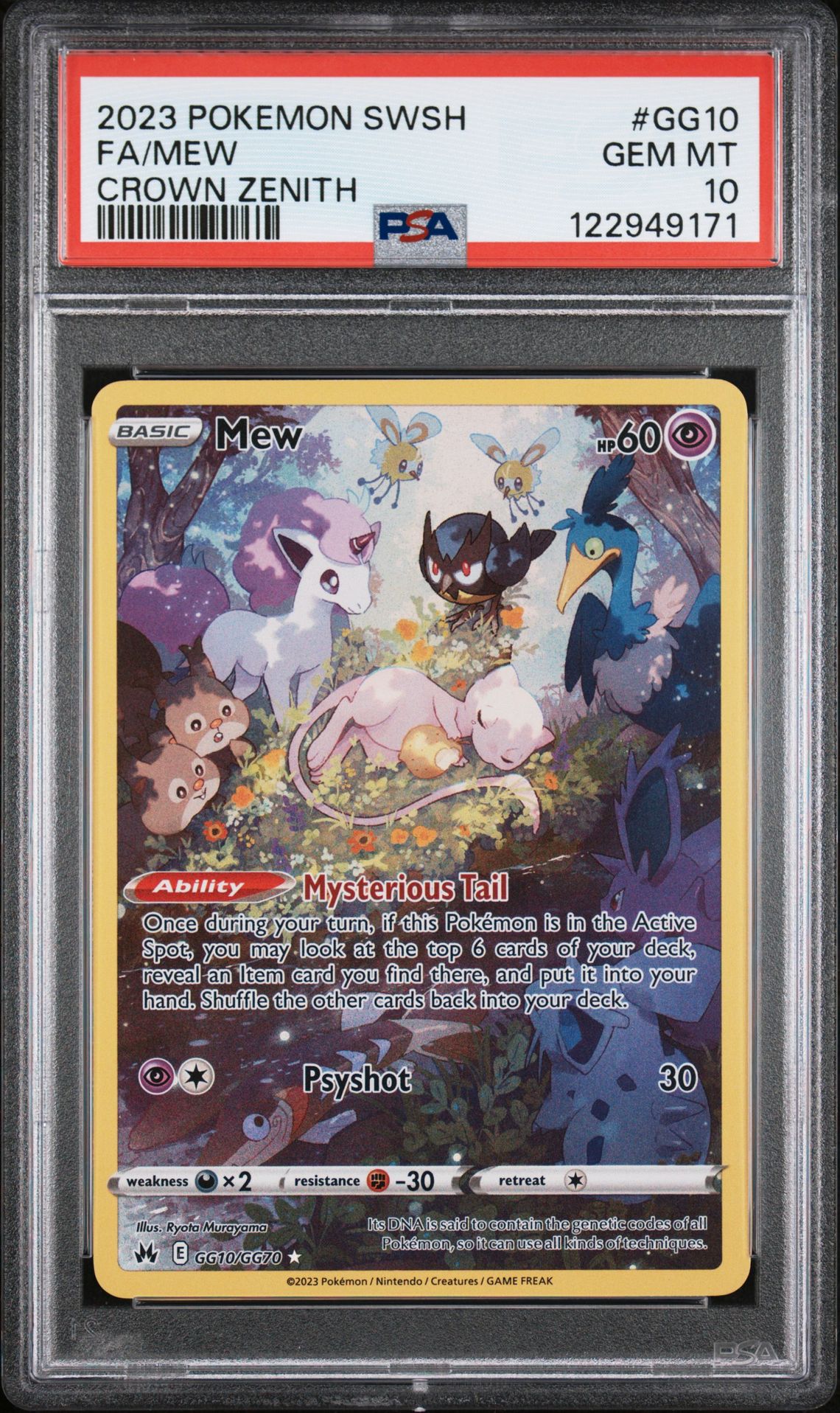 2023 Pokemon Sword And Shield Crown Zenith Fa/Mew #Gg10 (Crown Zenith) Gem Mt 10 front