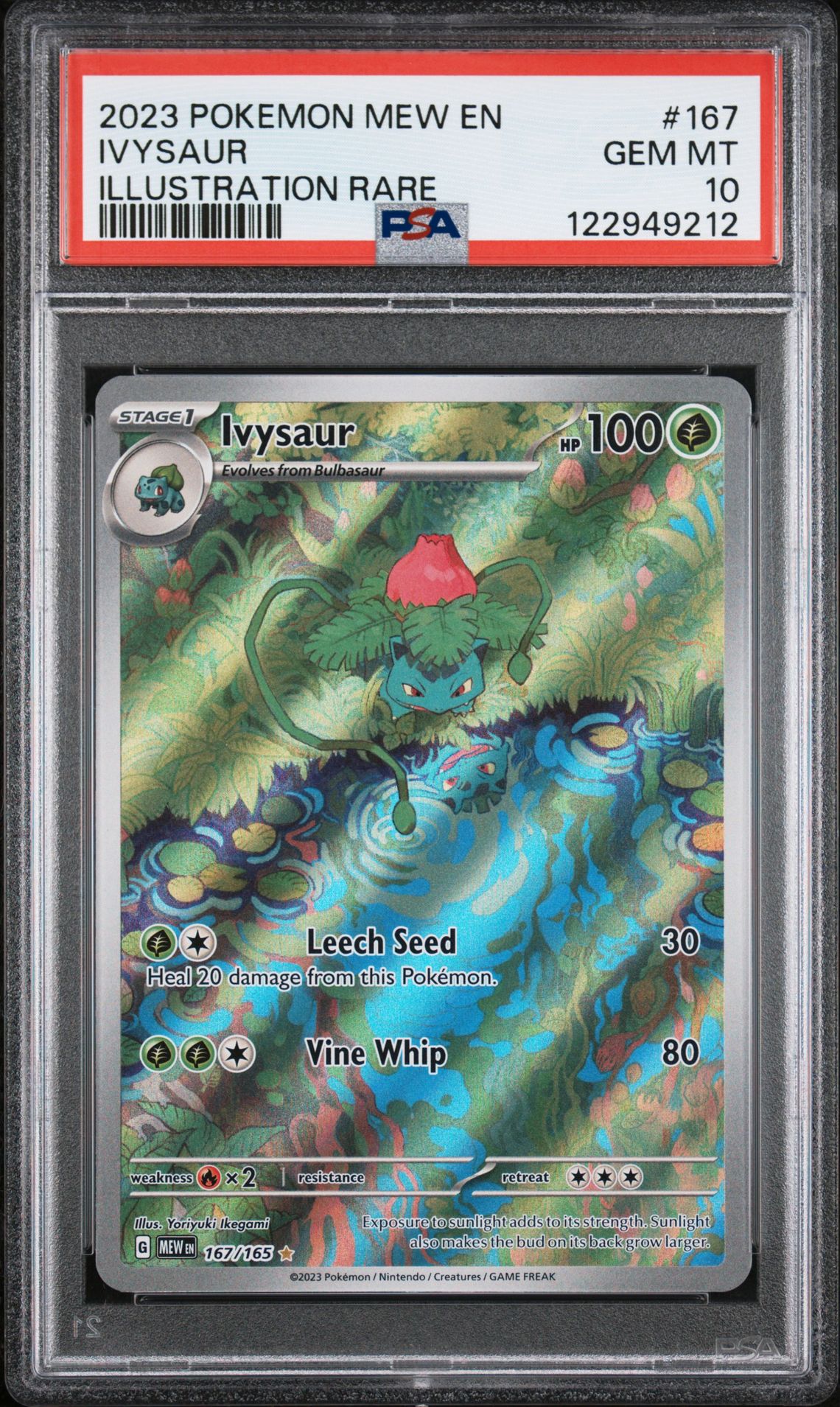 2023 Pokemon Mew En-151 Ivysaur #167 (Illustration Rare) Gem Mt 10 front
