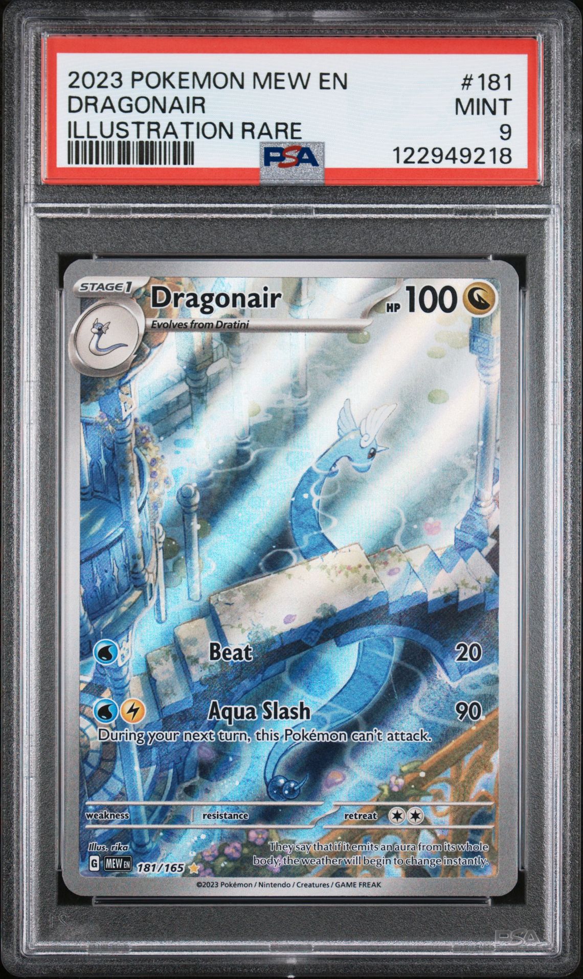 2023 Pokemon Mew En-151 Dragonair #181 (Illustration Rare) Mint 9 front