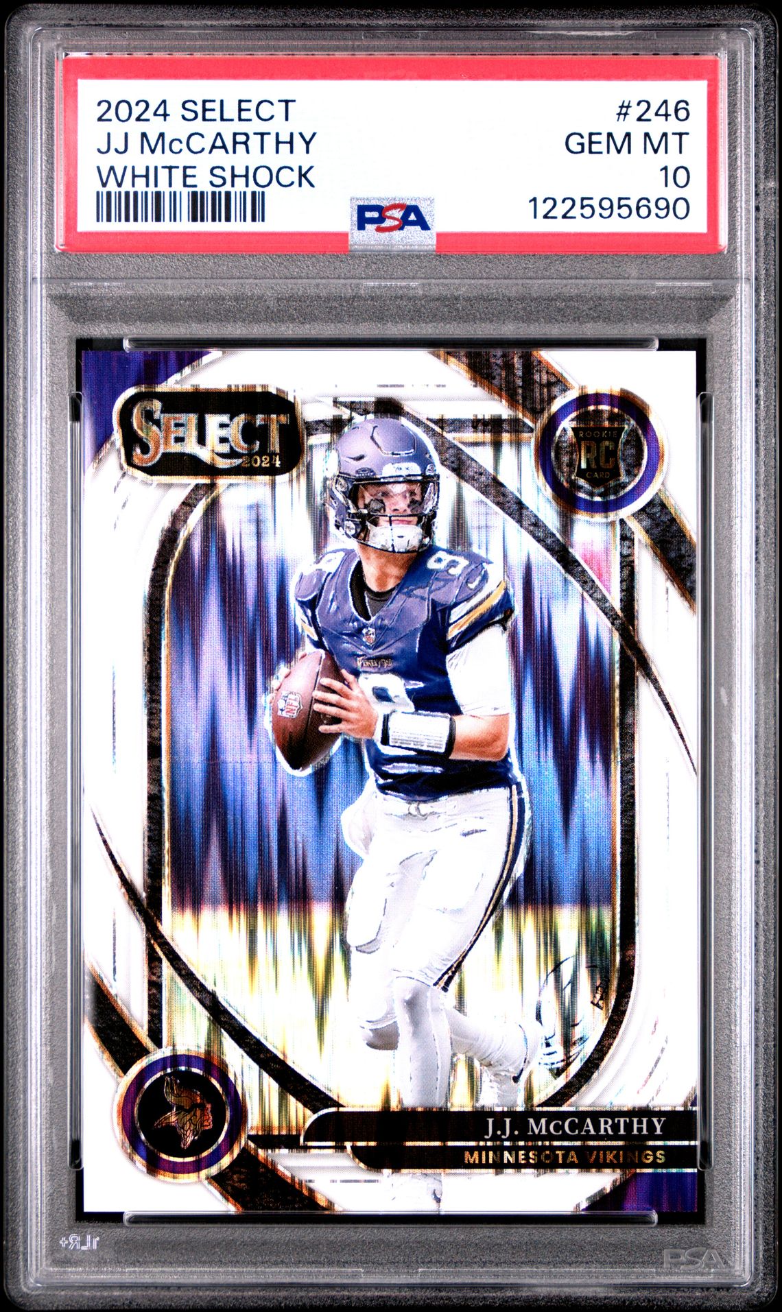 2024 Panini Select Jj Mccarthy #246 (White Shock) Gem Mt 10 front