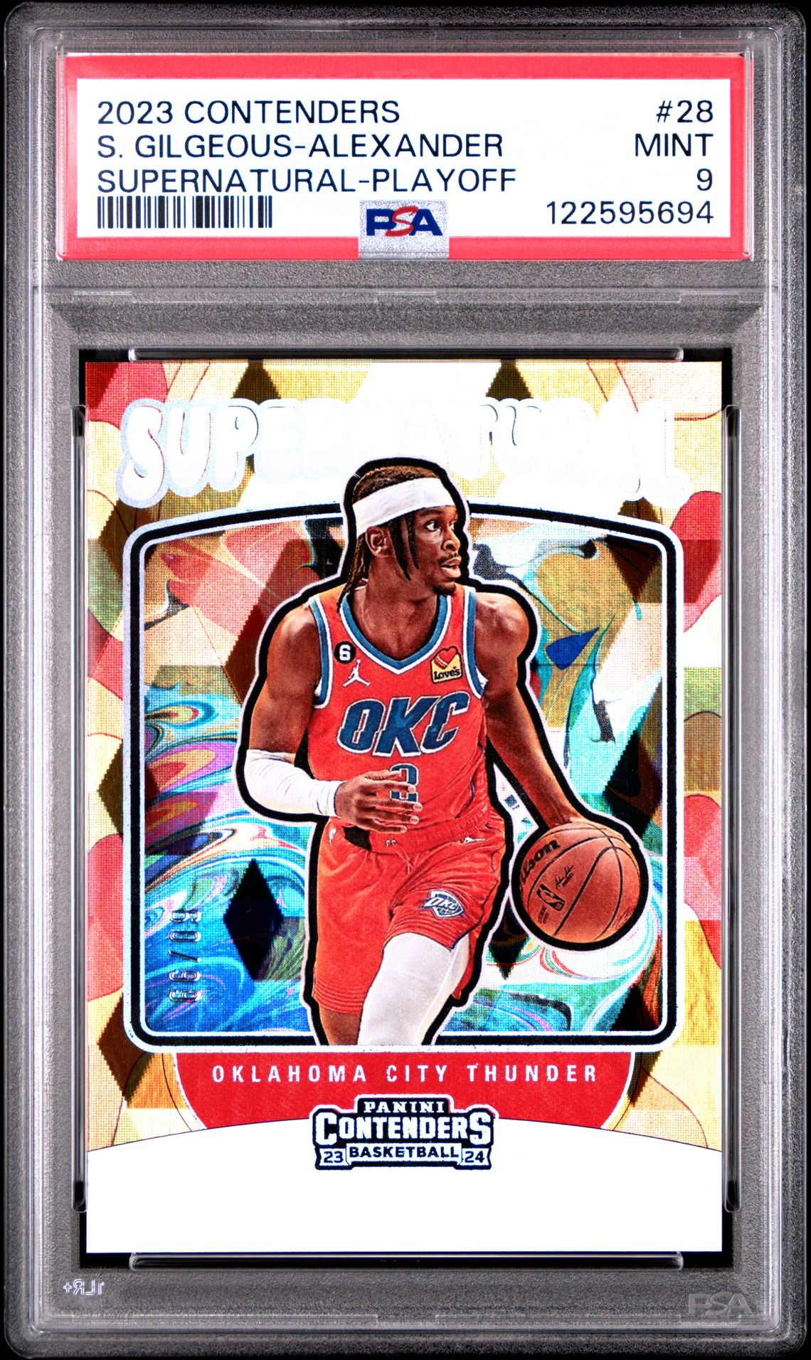 2023 Panini Contenders Supernatural S. Gilgeous-Alexander #28 (Supernatural-Playoff) Mint 9 front
