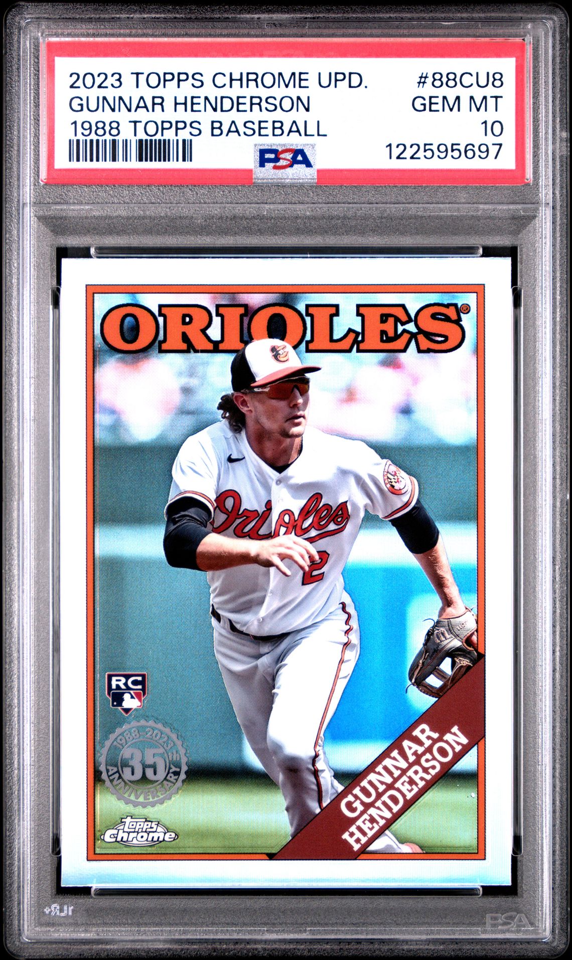 2023 Topps Chrome Update 1988 Topps Baseball Gunnar Henderson #88Cu8 Gem Mt 10 front