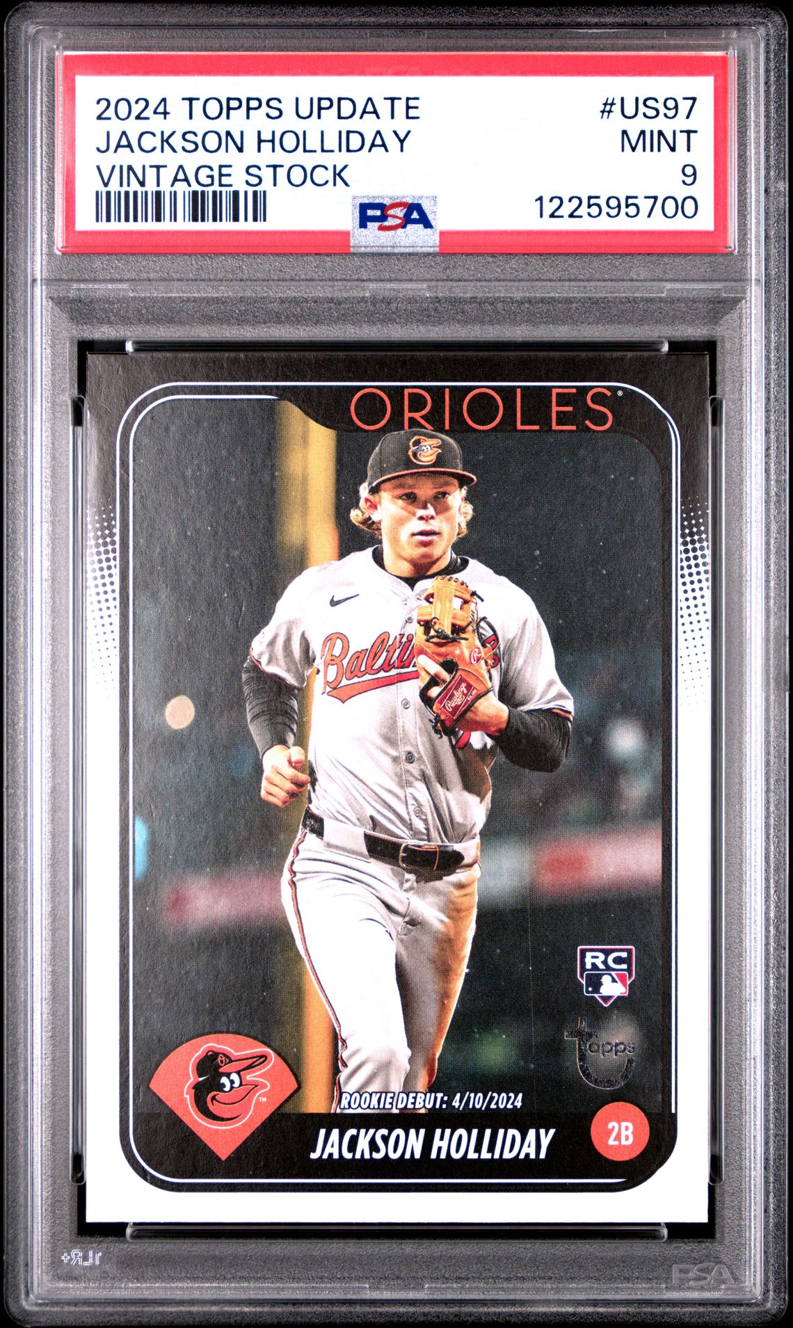 2024 Topps Update Jackson Holliday #Us97 (Vintage Stock) Mint 9 front