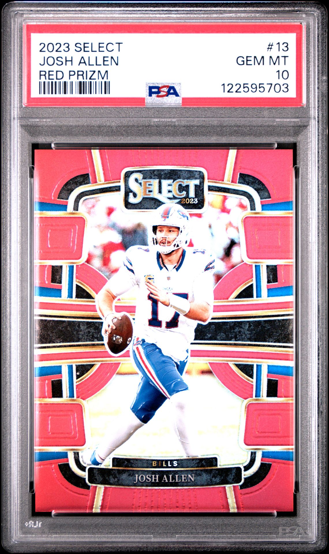 2023 Panini Select Josh Allen #13 (Red Prizm) Gem Mt 10 front