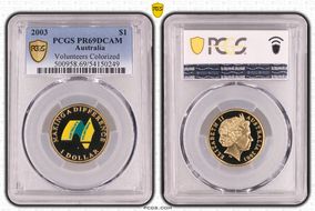 2003 $1 Volunteers Colorized PR69DCAM