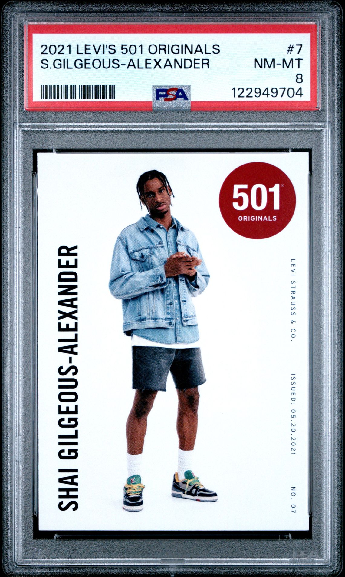2021 Levi's 501 Originals S.gilgeous-Alexander #7 Nm-Mt 8 front