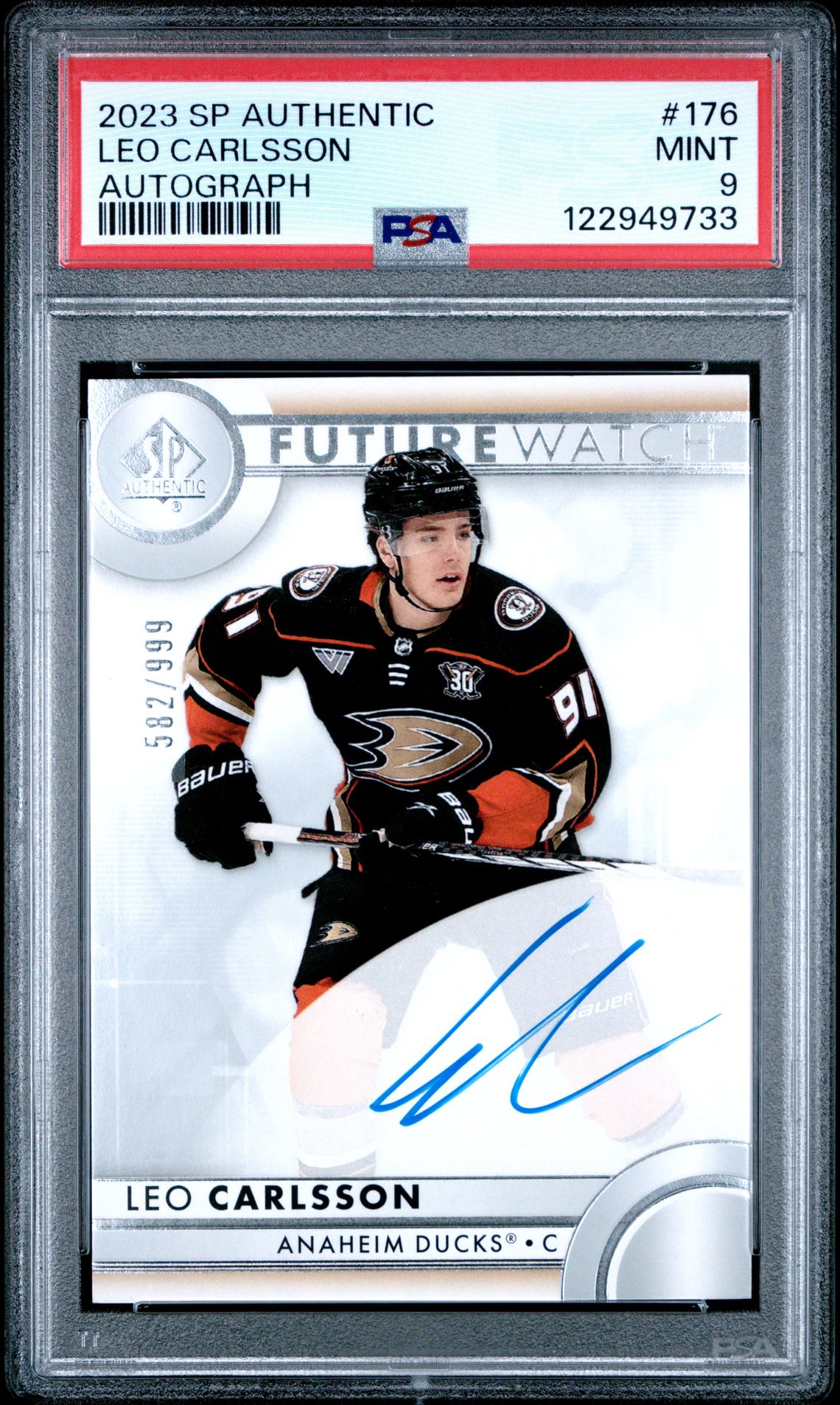 2023 Sp Authentic Leo Carlsson #176 (Autograph) Mint 9 front