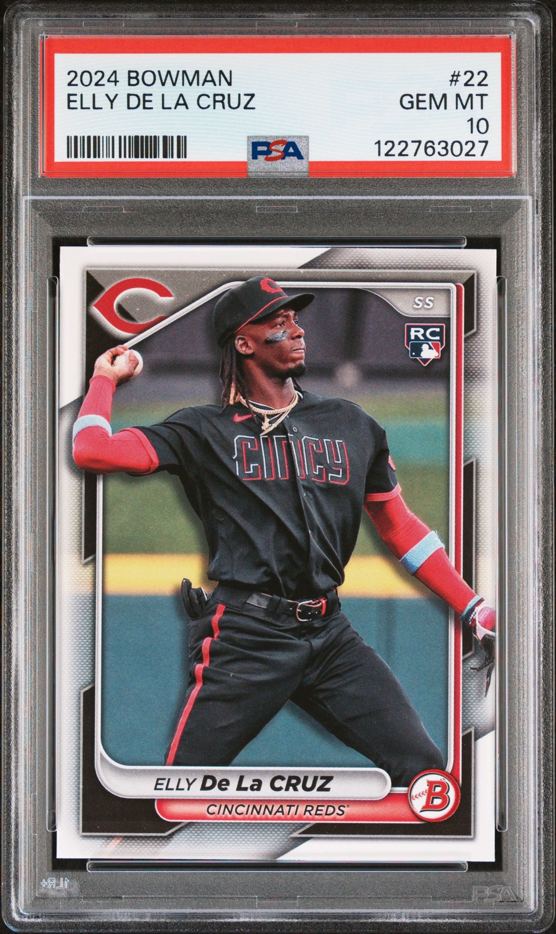 2024 Bowman Elly De La Cruz #22 Gem Mt 10 front