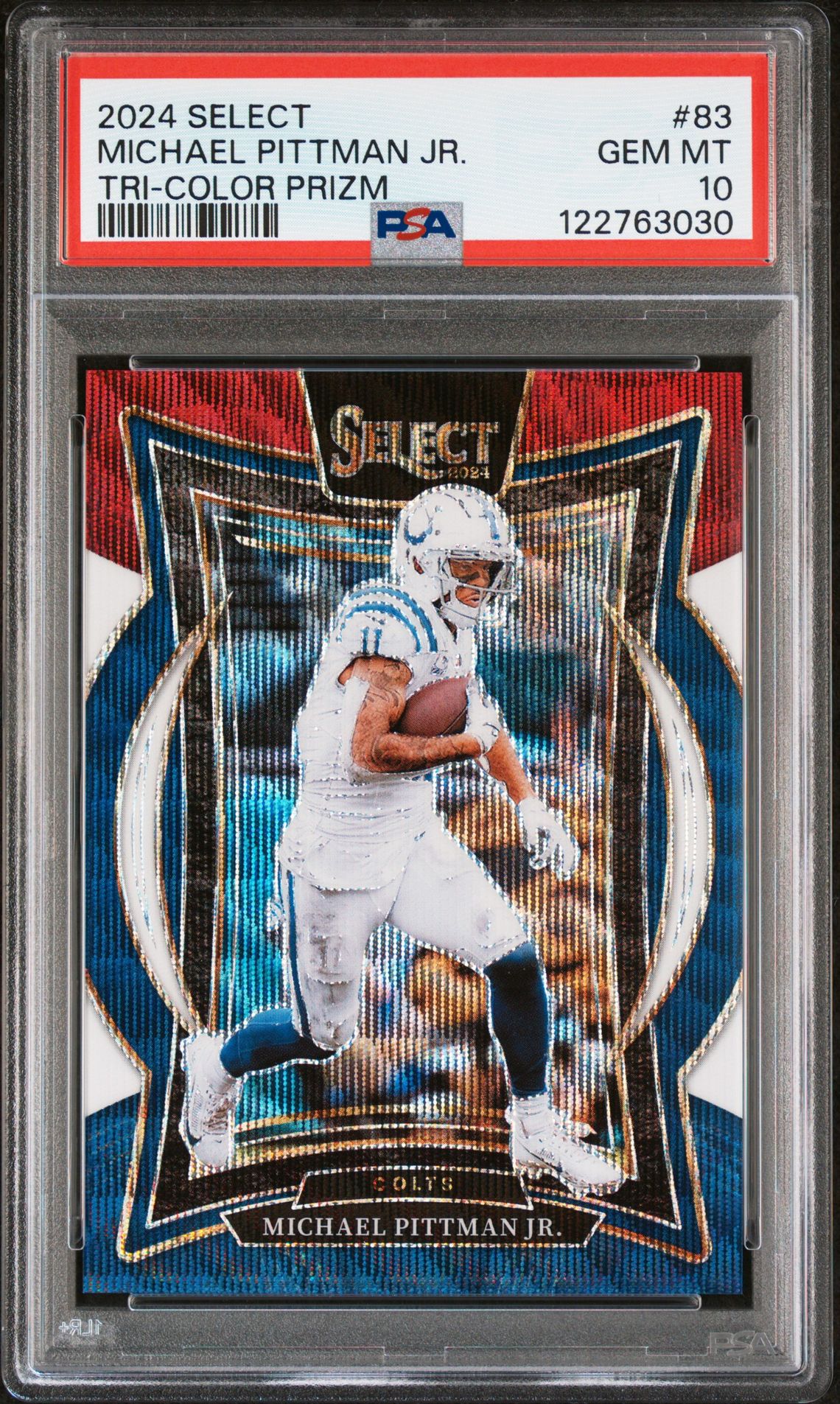 2024 Panini Select Michael Pittman Jr. #83 (Tri-Color Prizm) Gem Mt 10 front
