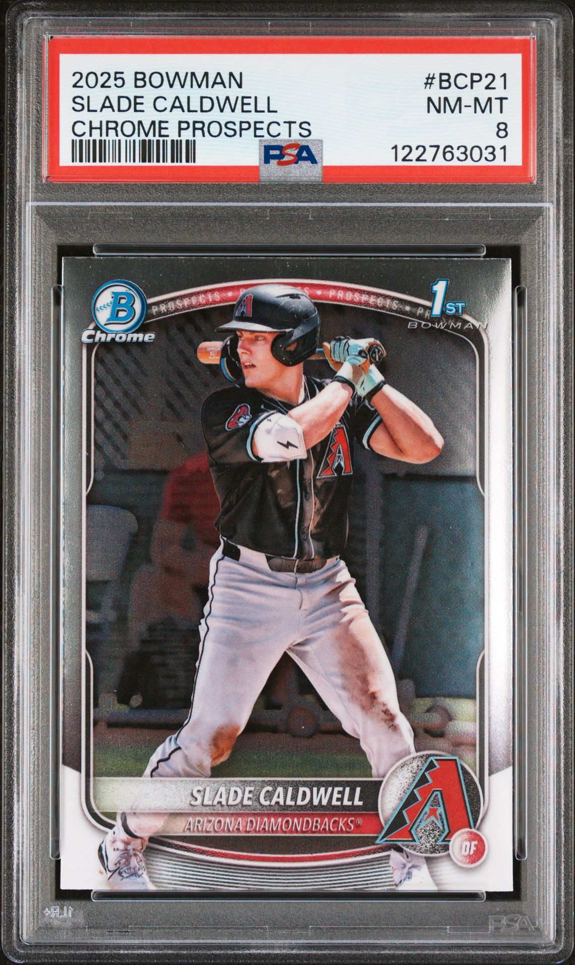 2025 Bowman Chrome Prospects Slade Caldwell #Bcp21 Nm-Mt 8 front