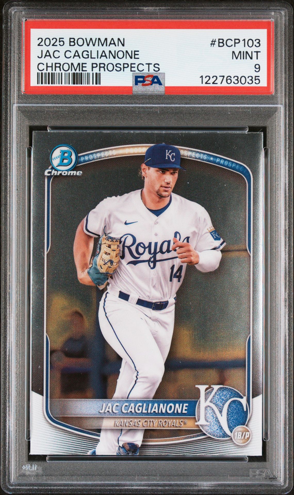 2025 Bowman Chrome Prospects Jac Caglianone #Bcp103 Mint 9 front