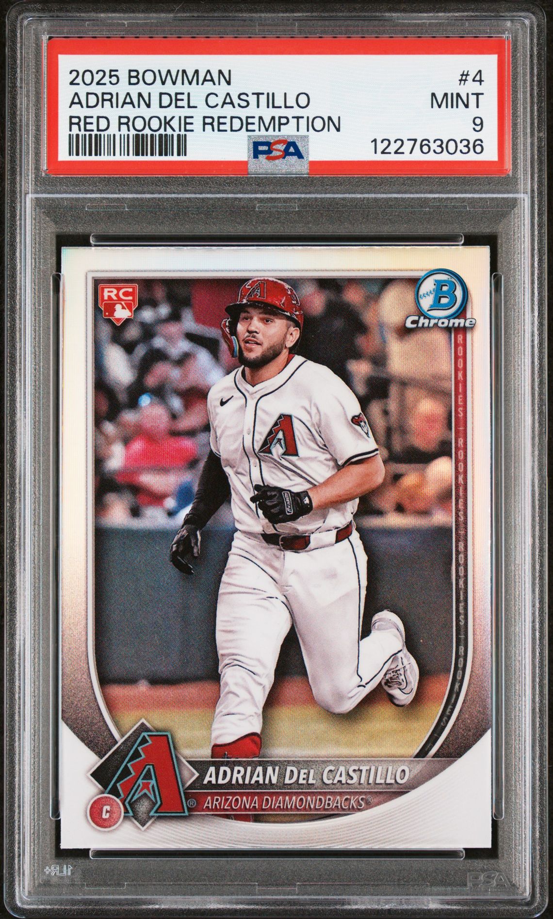 2025 Bowman Adrian Del Castillo #4 (Red Rookie Redemption) Mint 9 front