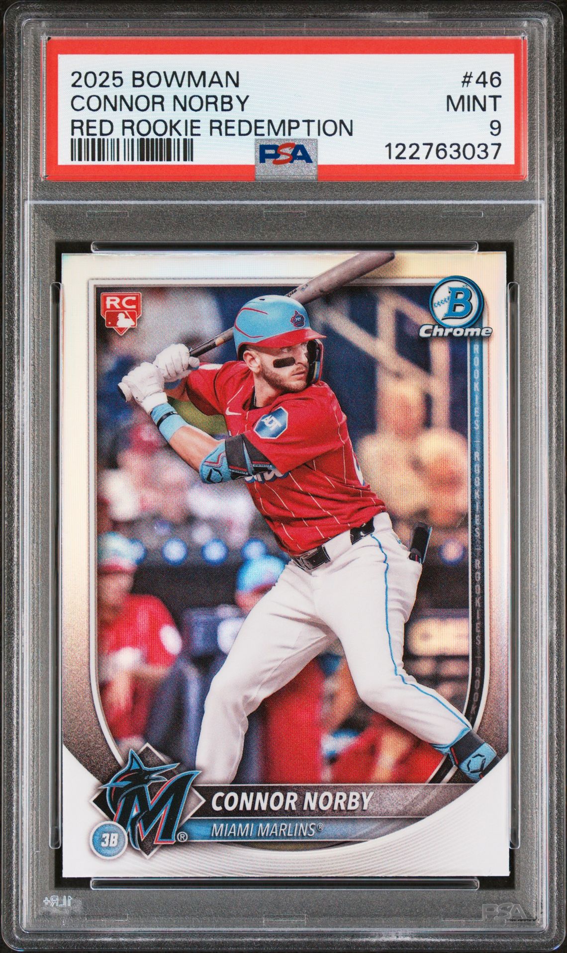 2025 Bowman Connor Norby #46 (Red Rookie Redemption) Mint 9 front