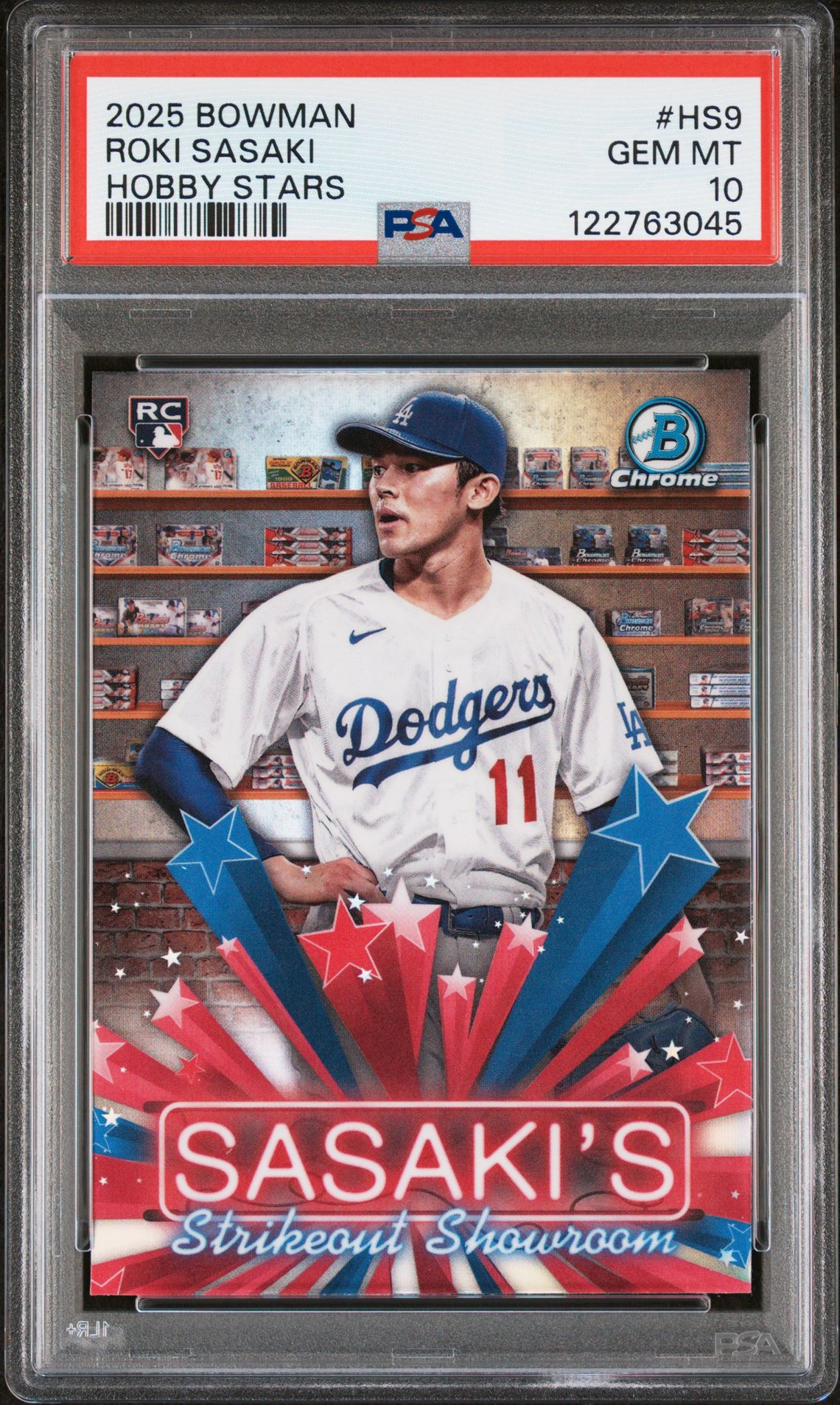 2025 Bowman Hobby Stars Roki Sasaki #Hs9 Gem Mt 10 front