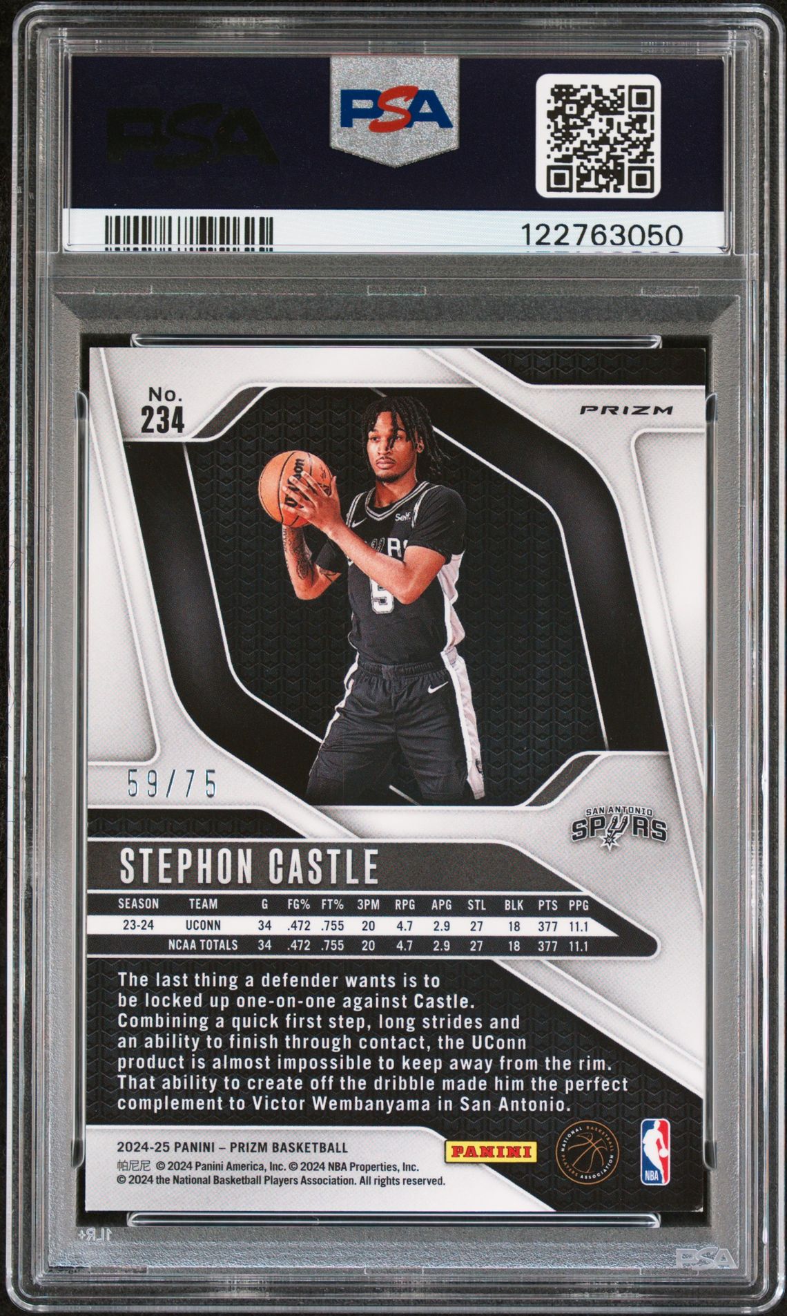 2024 Panini Prizm Stephon Castle #234 (Red Power) Nm-Mt 8 back