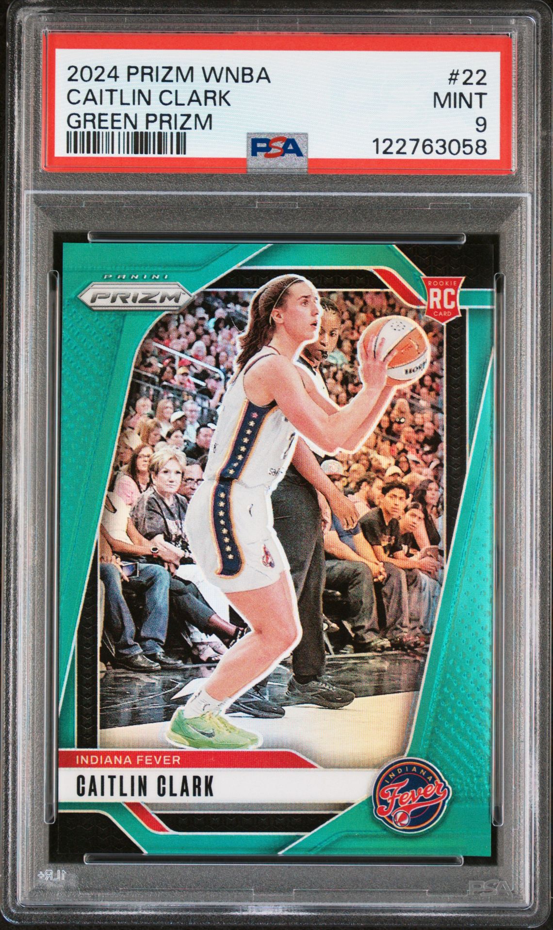 2024 Panini Prizm Wnba Caitlin Clark #22 (Green Prizm) Mint 9 front