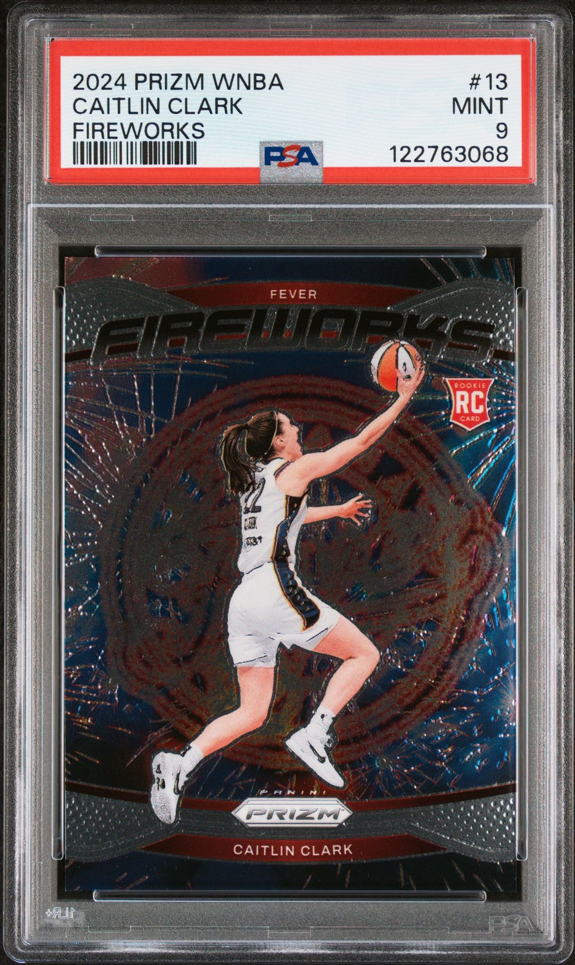 2024 Panini Prizm Wnba Fireworks Caitlin Clark #13 (Fireworks) Mint 9 front