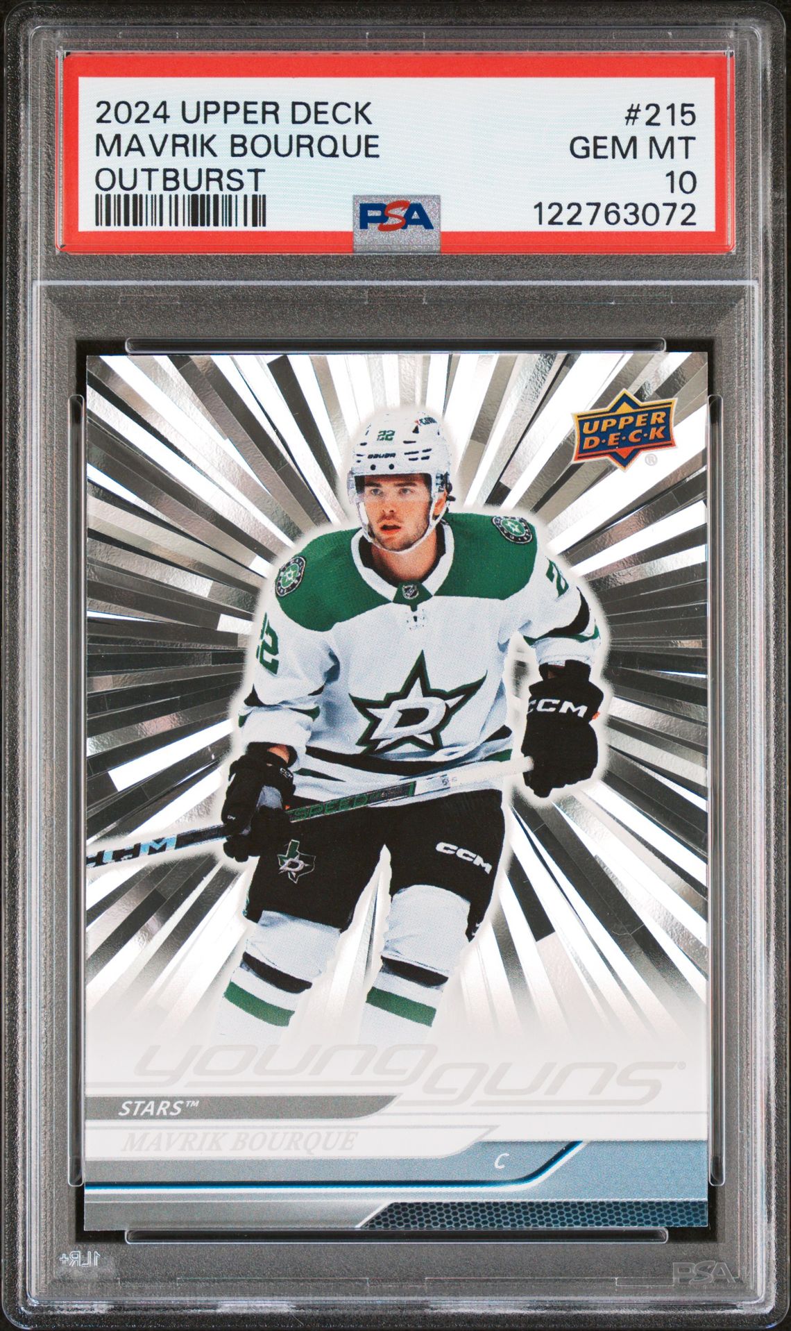 2024 Upper Deck Mavrik Bourque #215 (Outburst) Gem Mt 10 front