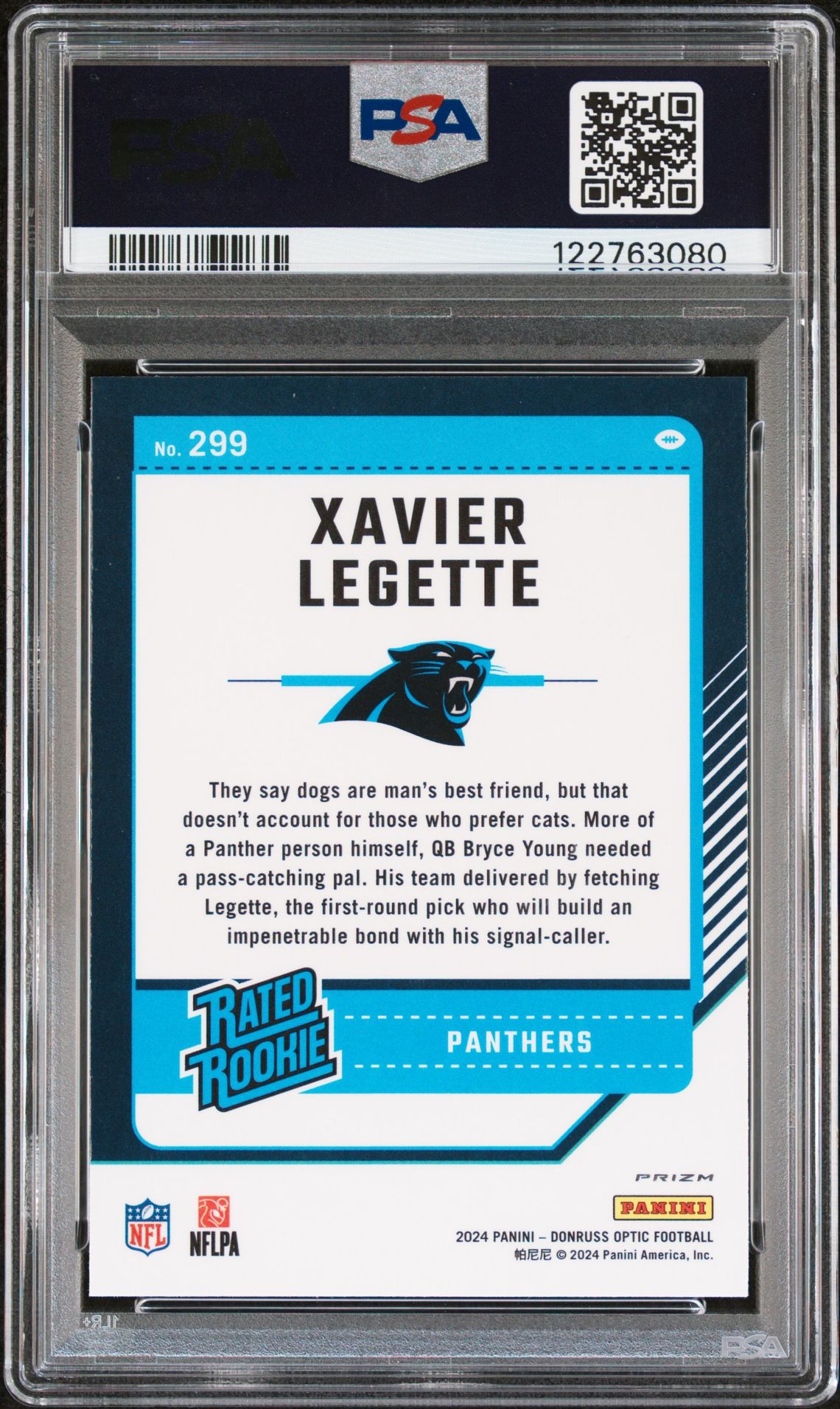 2024 Panini Donruss Optic Xavier Legette #299 (Red Mojo) Mint 9 back